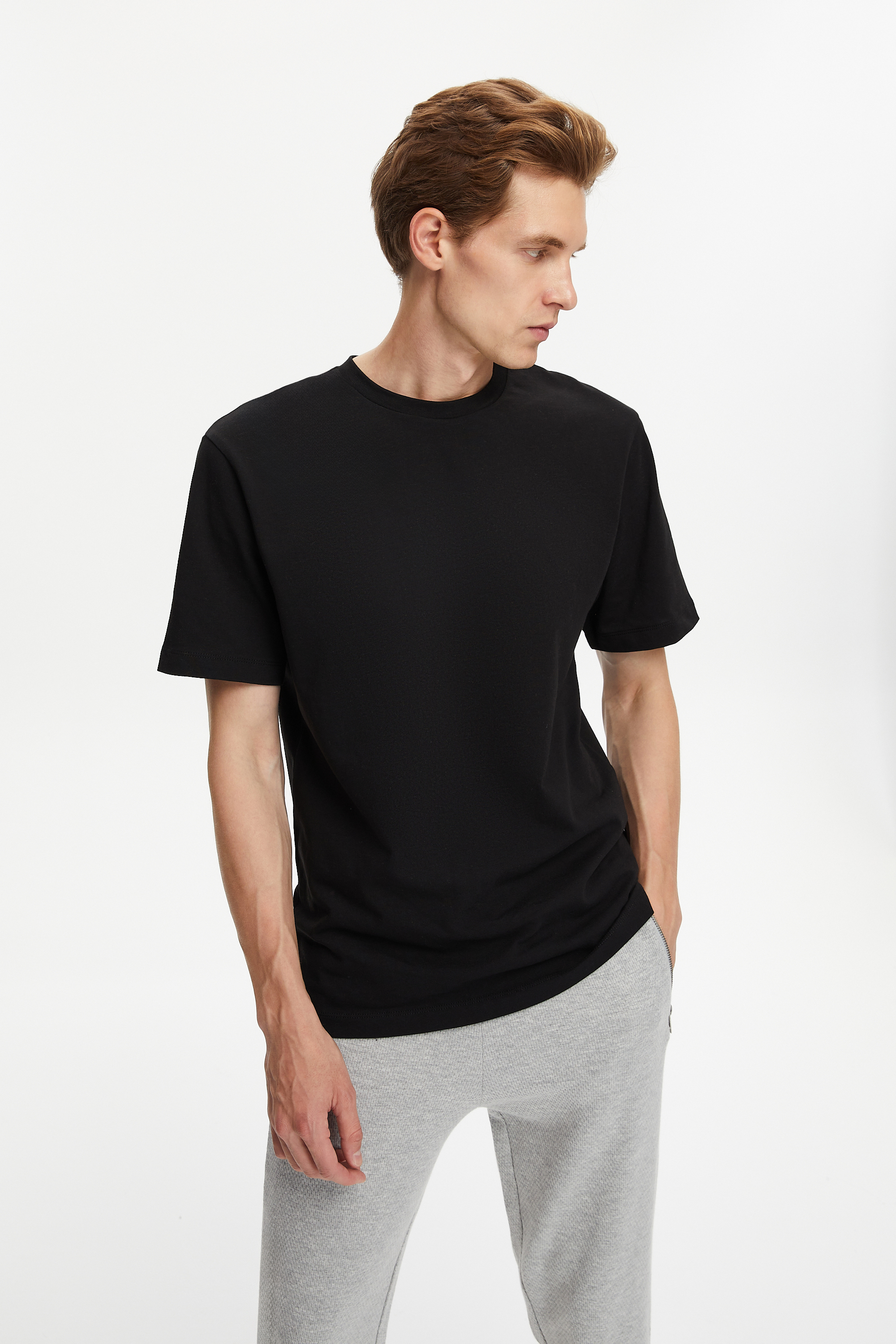 BASIC KISA KOLLU T-SHIRT