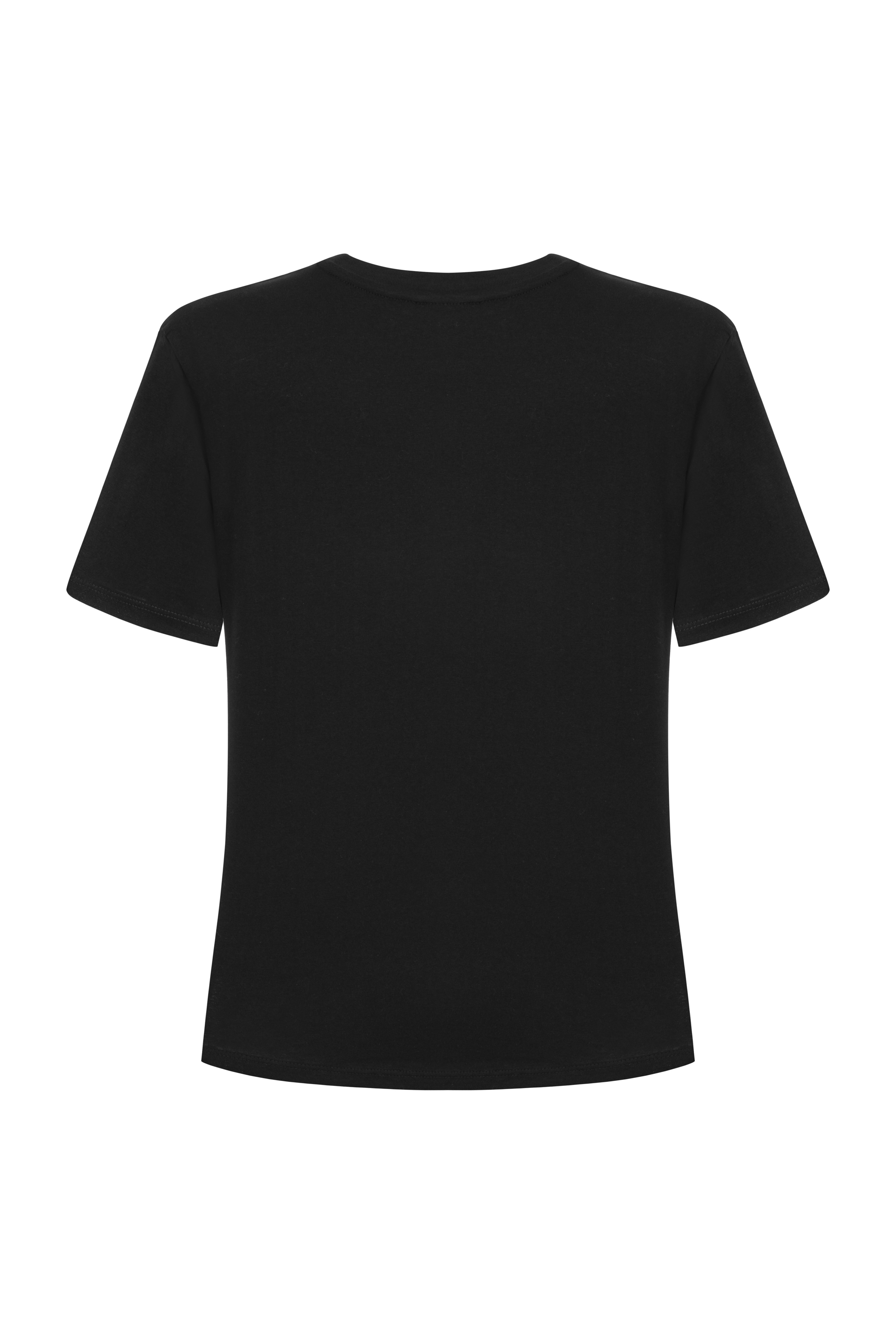 SLOGAN DETAYLI KISA KOLLU T-SHIRT