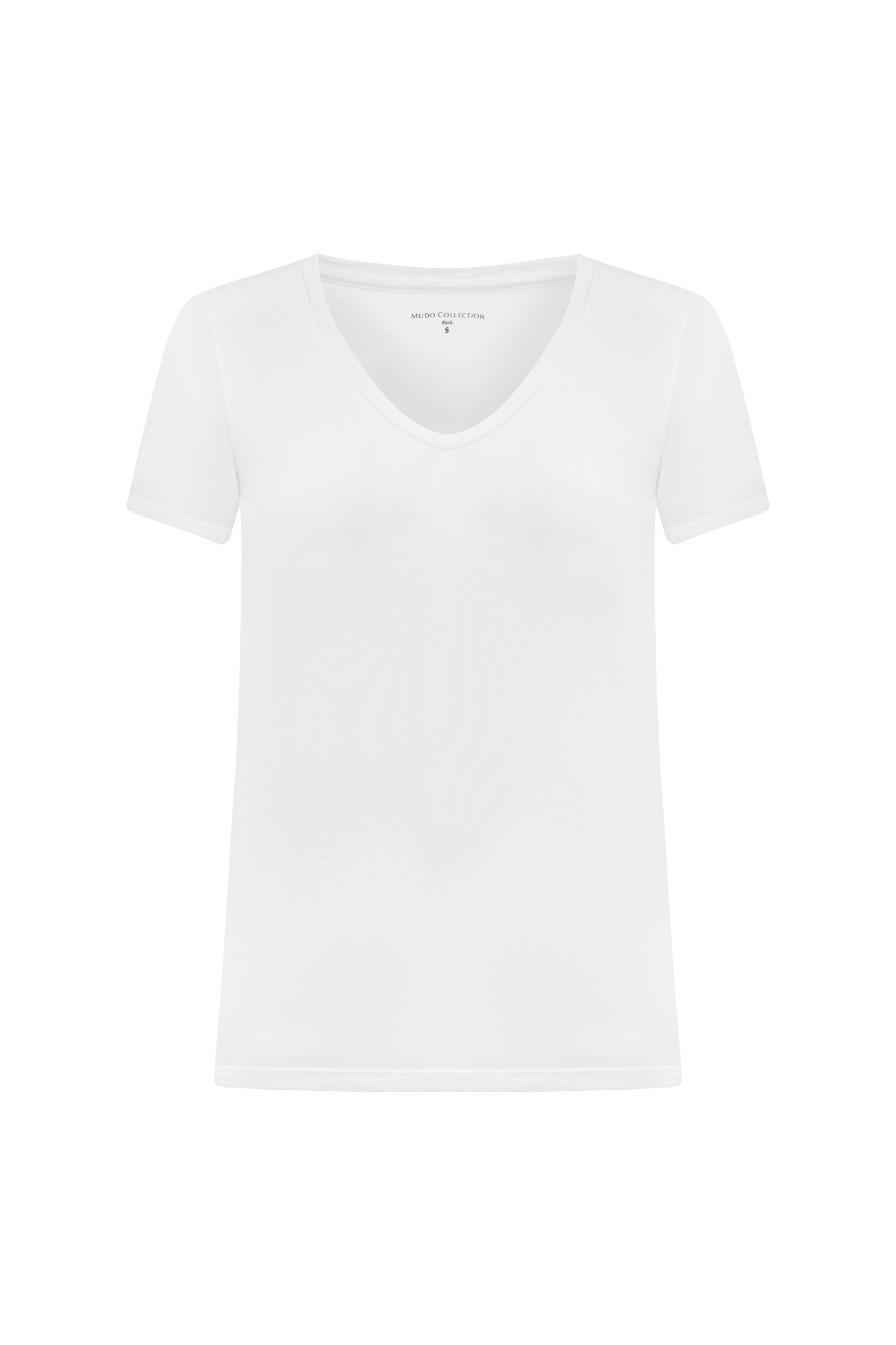 V YAKA VİSKON T-SHIRT