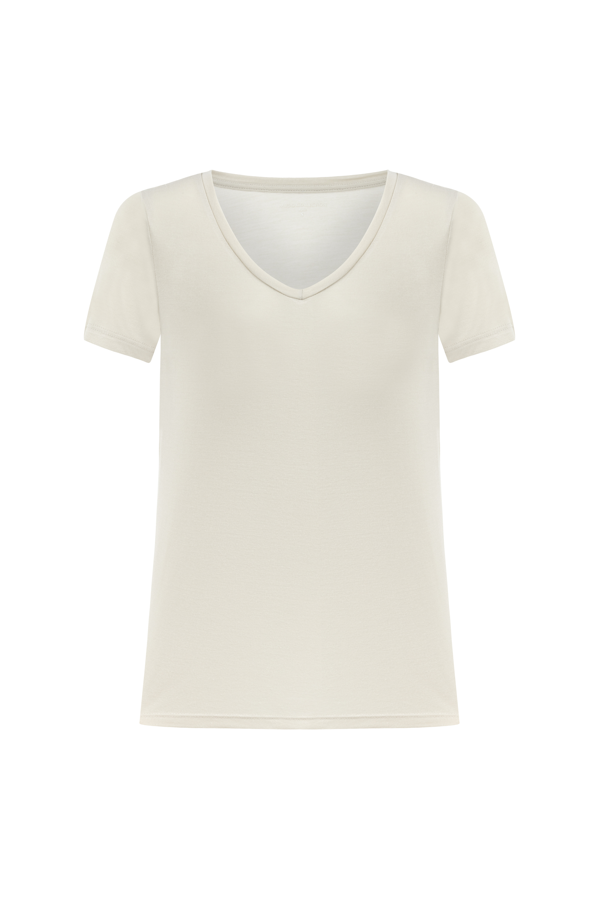 V YAKA VİSKON T-SHIRT