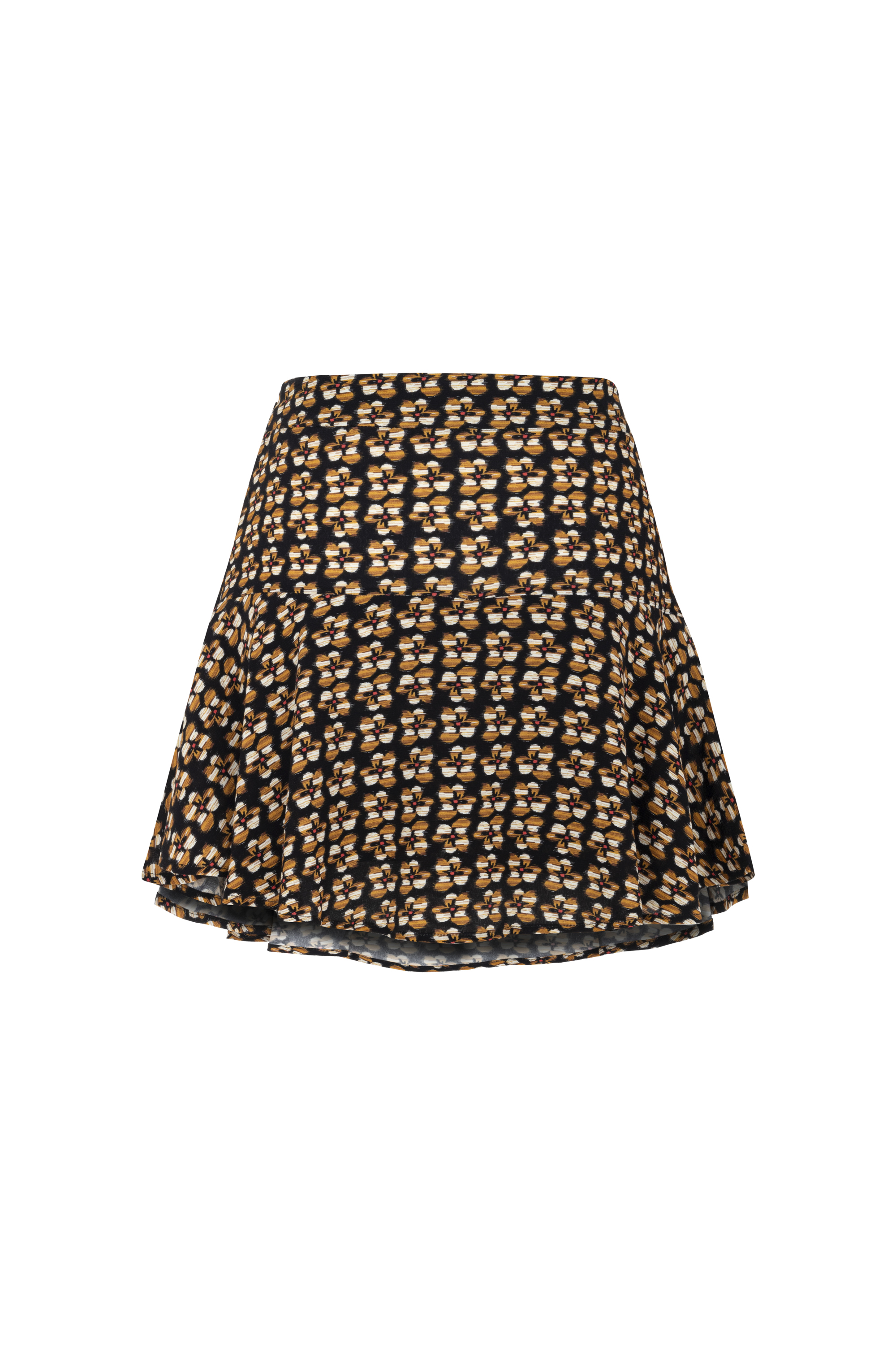 ÇİÇEK DESENLİ MİNİ PEPLUM ETEK