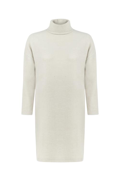  DİK YAKA MİNİ ÖRME ELBİSE