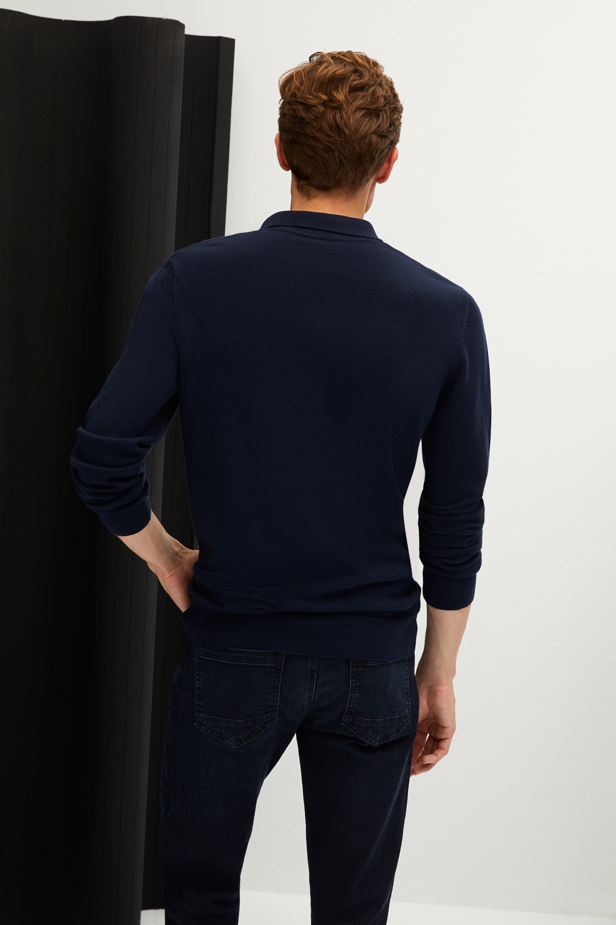 YARIM FERMUARLI POLO YAKA TRİKO KAZAK