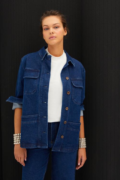  CEP DETAYLI JEAN CEKET