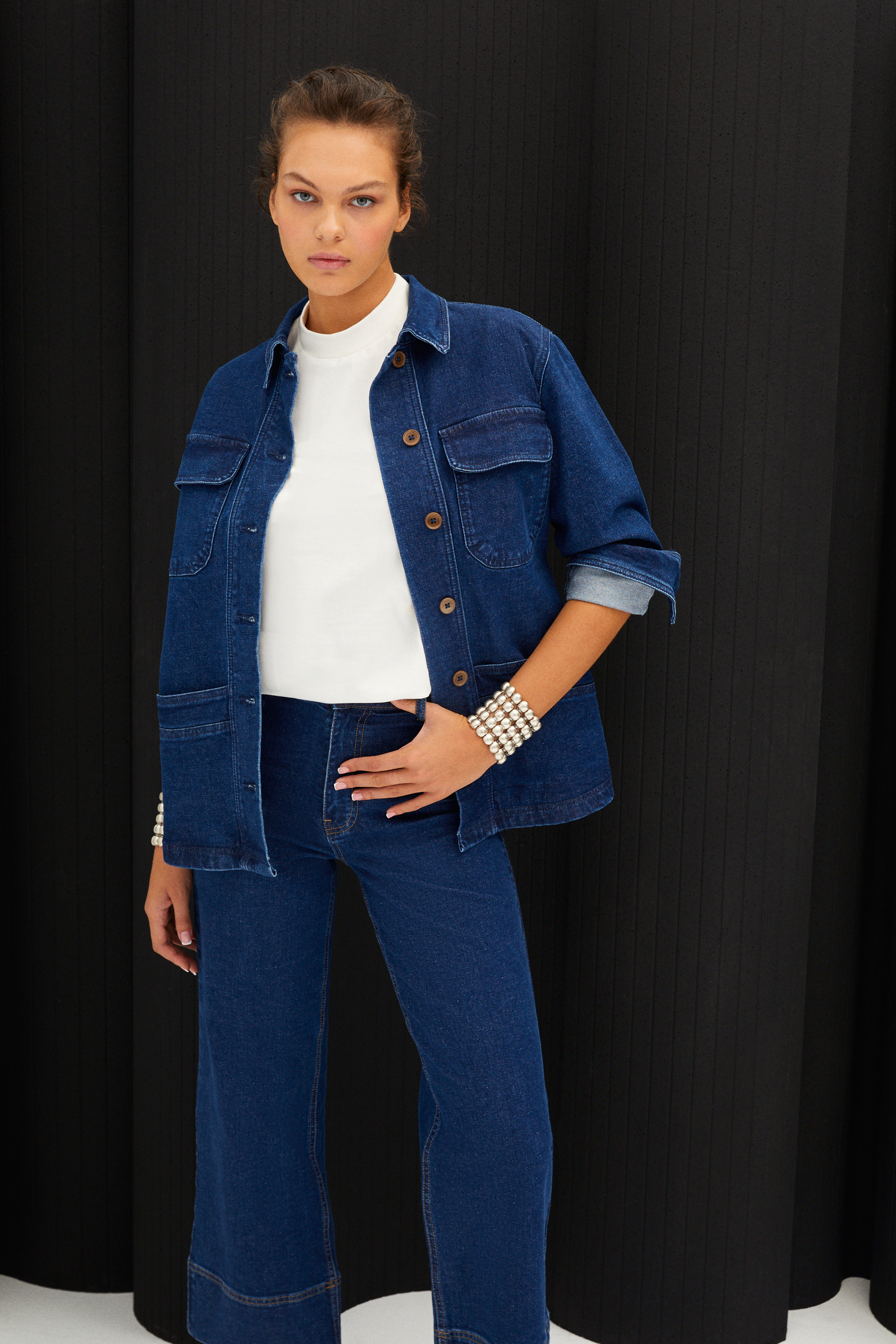 CEP DETAYLI JEAN CEKET