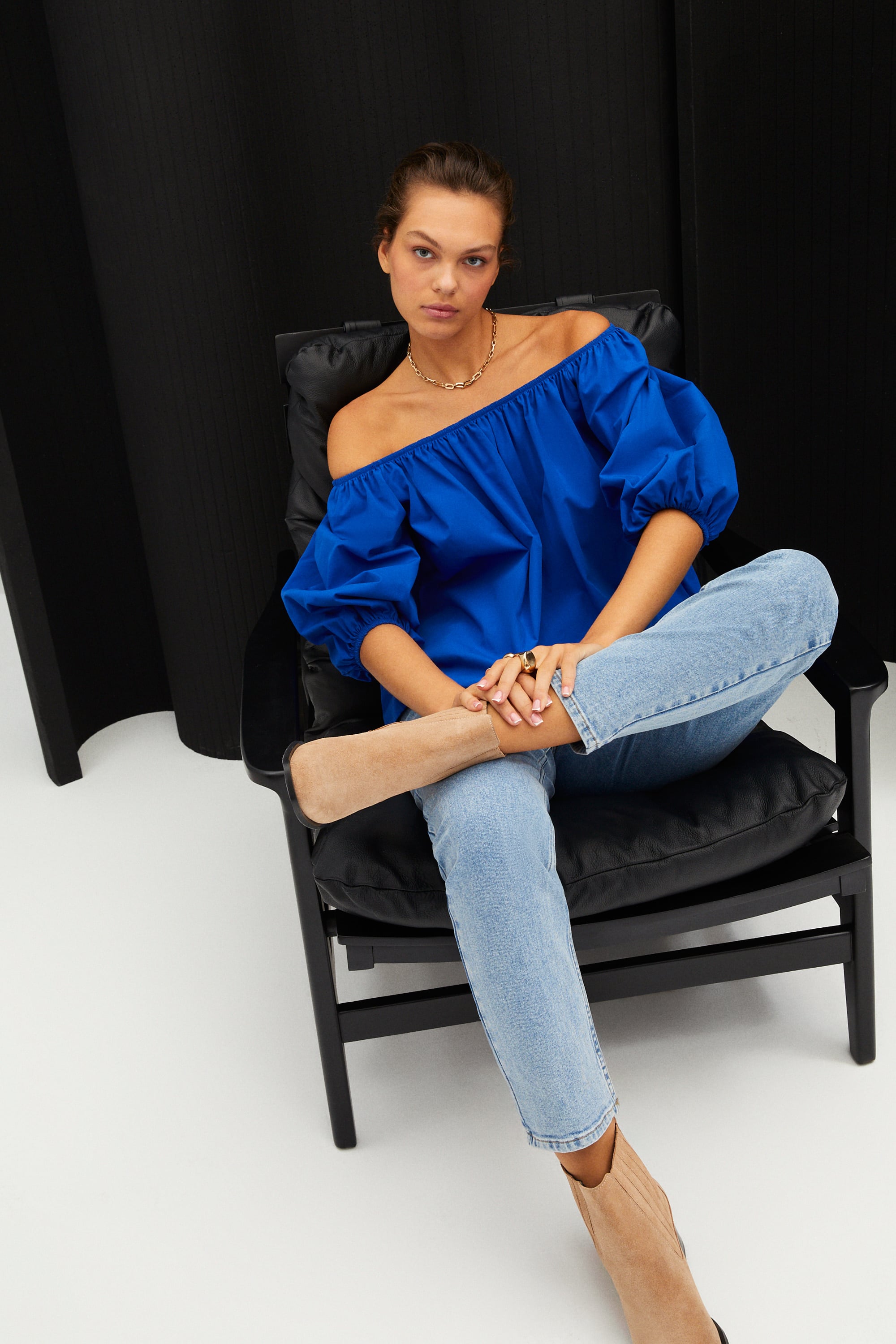 KAYIK YAKA KARPUZ KOLLU BLUZ