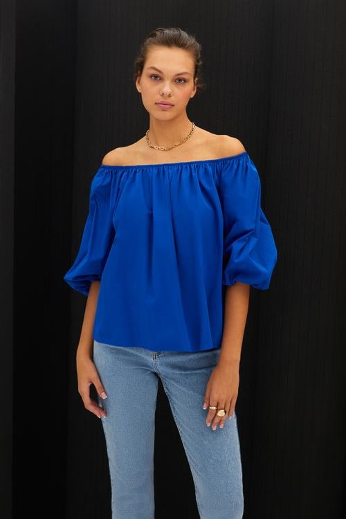  KAYIK YAKA KARPUZ KOLLU BLUZ