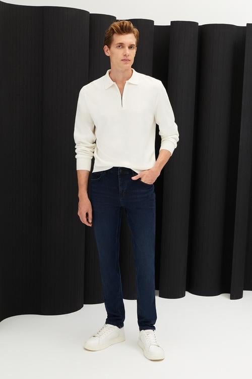  YARIM FERMUARLI POLO YAKA TRİKO KAZAK