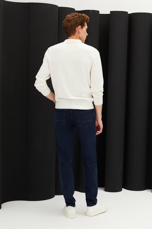  YARIM FERMUARLI POLO YAKA TRİKO KAZAK