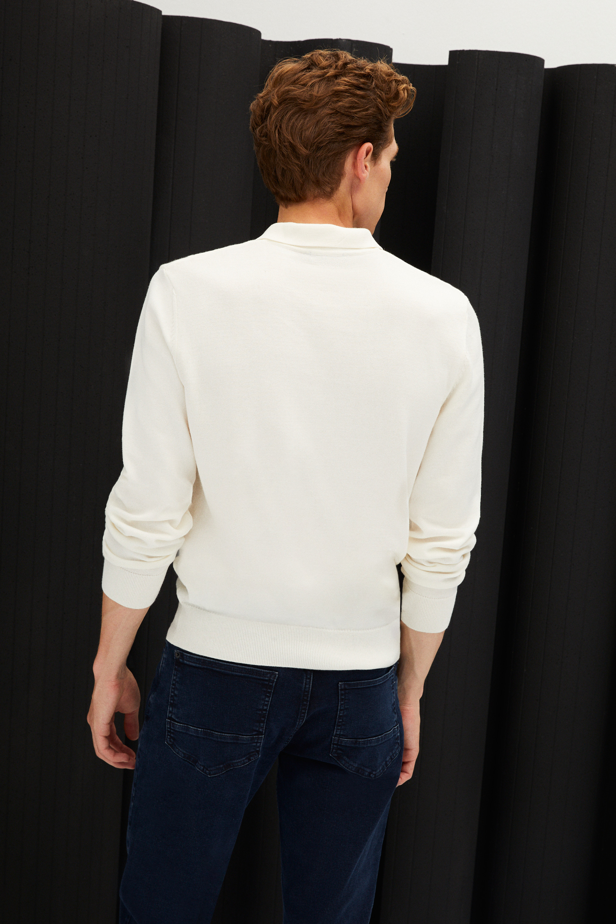 YARIM FERMUARLI POLO YAKA TRİKO KAZAK