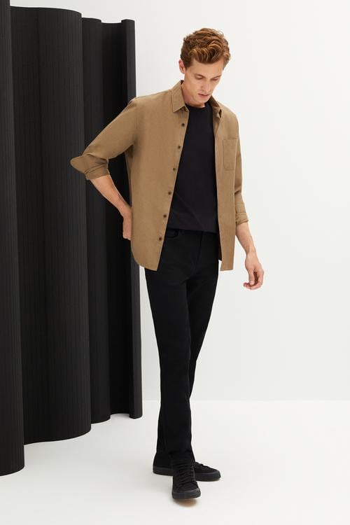  VİSKOZ KARIŞIMLI REGULAR FIT GÖMLEK