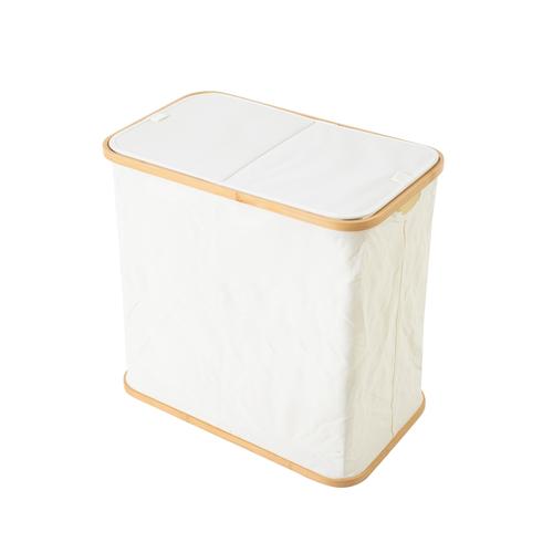  MEKONG BAMBU 2'Lİ ÇAMAŞIR SEPETİ BEYAZ 33x54X53