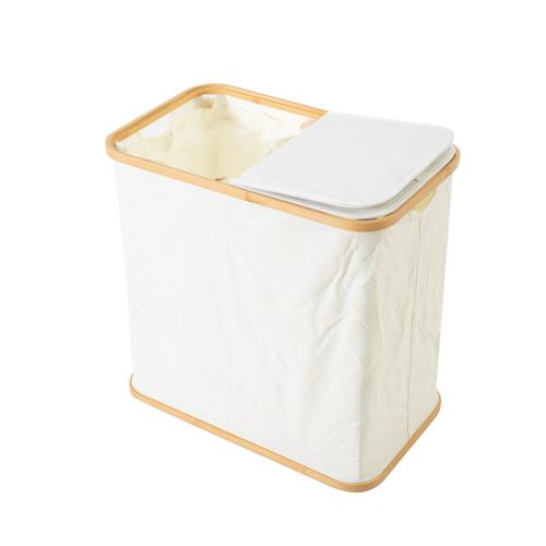  MEKONG BAMBU 2'Lİ ÇAMAŞIR SEPETİ BEYAZ 33x54X53