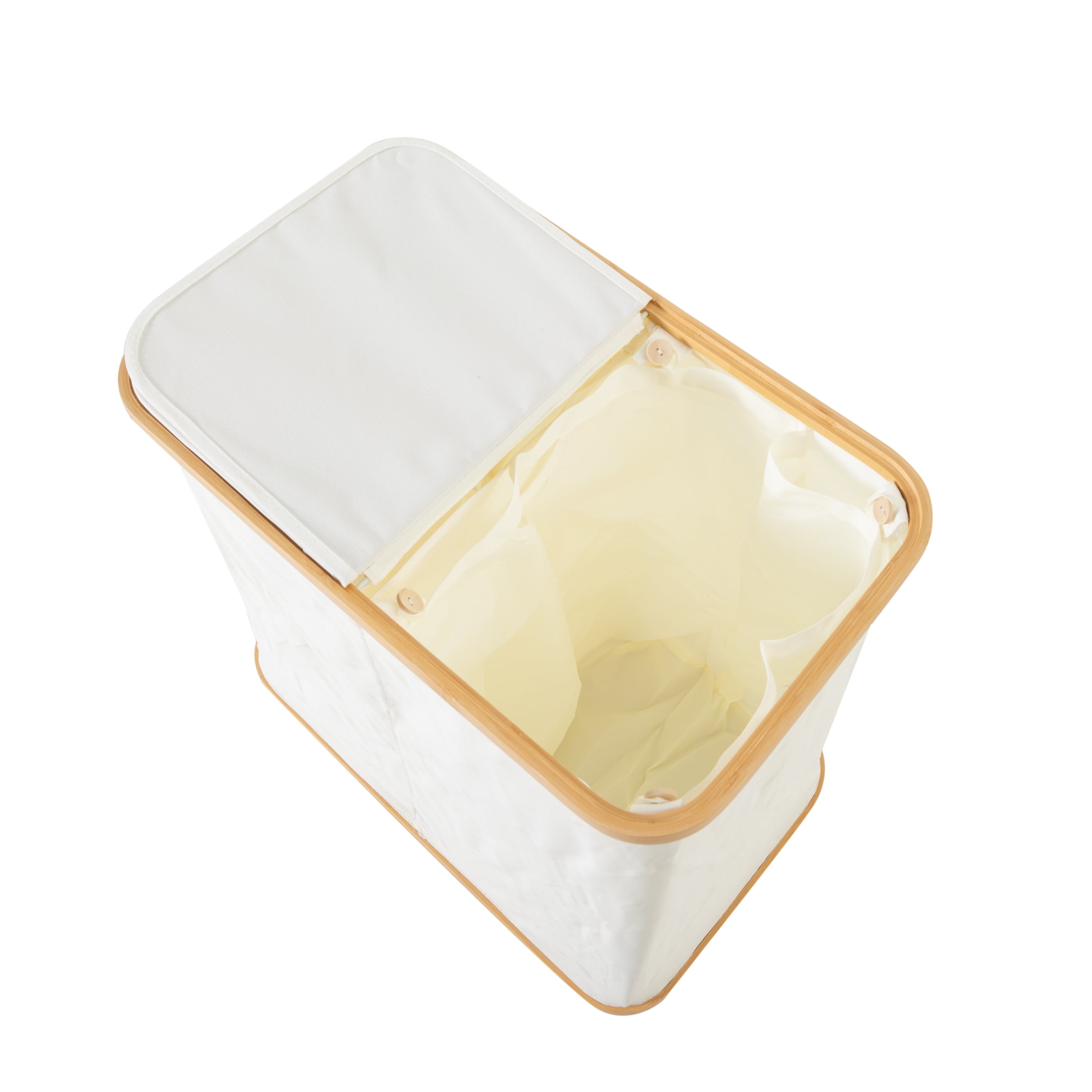 MEKONG BAMBU 2'Lİ ÇAMAŞIR SEPETİ BEYAZ 33x54X53