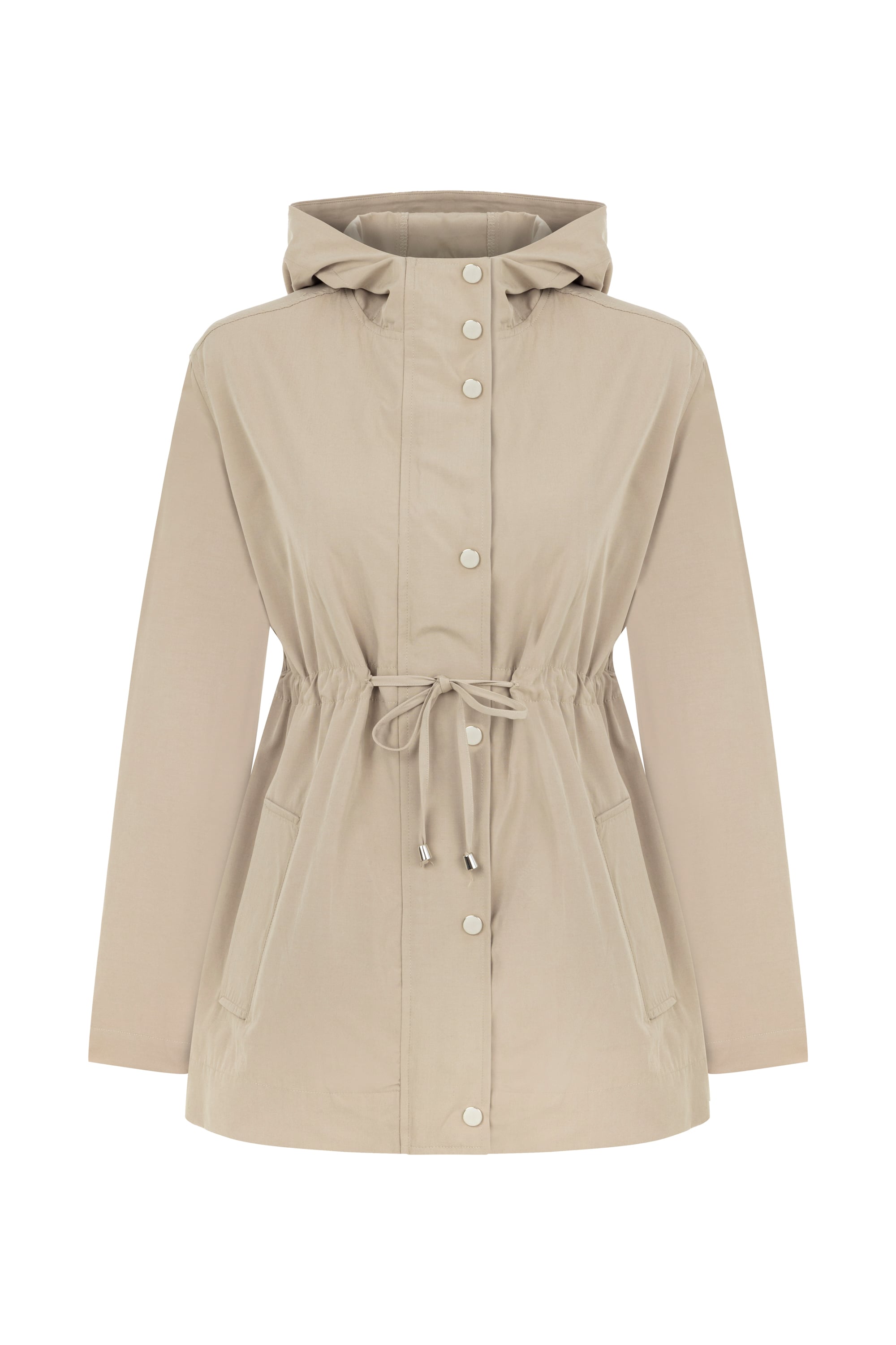 BELİ BAĞLAMALI KAPÜŞONLU MONT