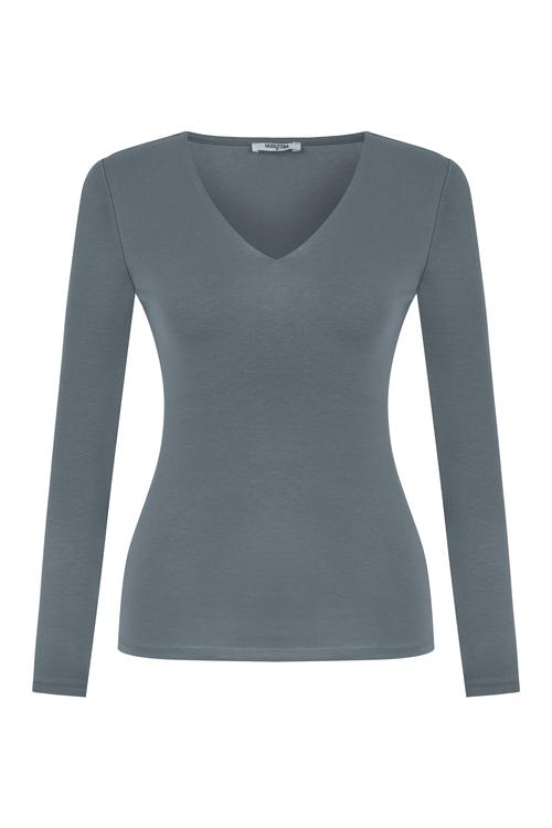  V YAKA UZUN KOLLU T-SHIRT