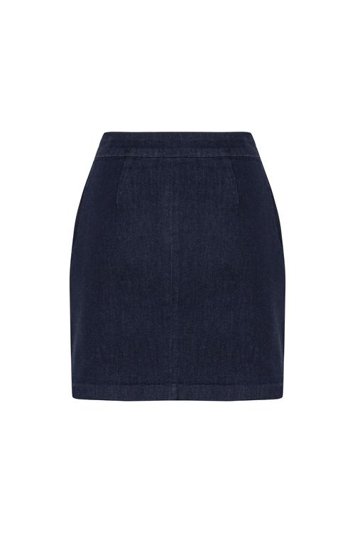  DÜĞMELİ MİNİ JEAN ETEK