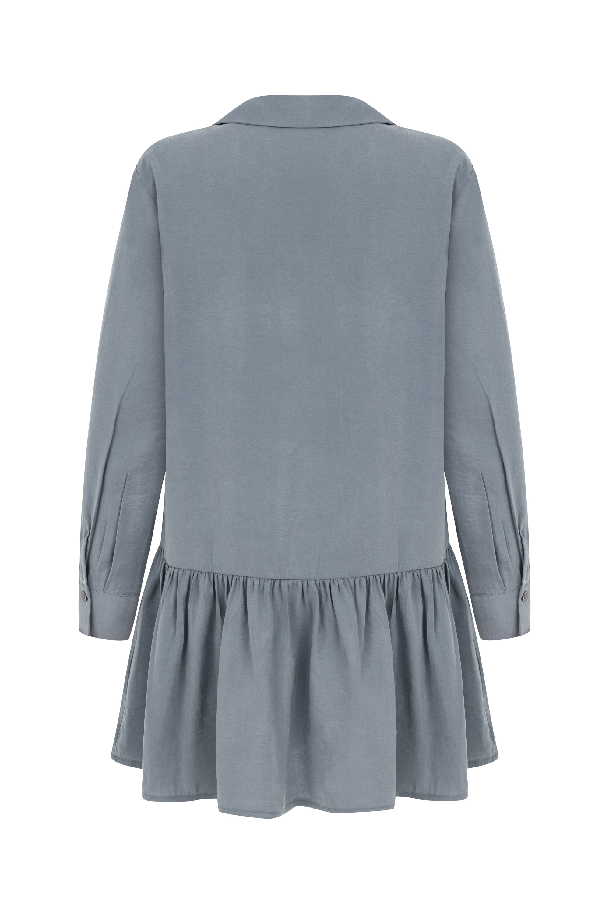 MODAL KARIŞIMLI MİNİ GÖMLEK ELBİSE