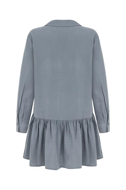  MODAL KARIŞIMLI MİNİ GÖMLEK ELBİSE