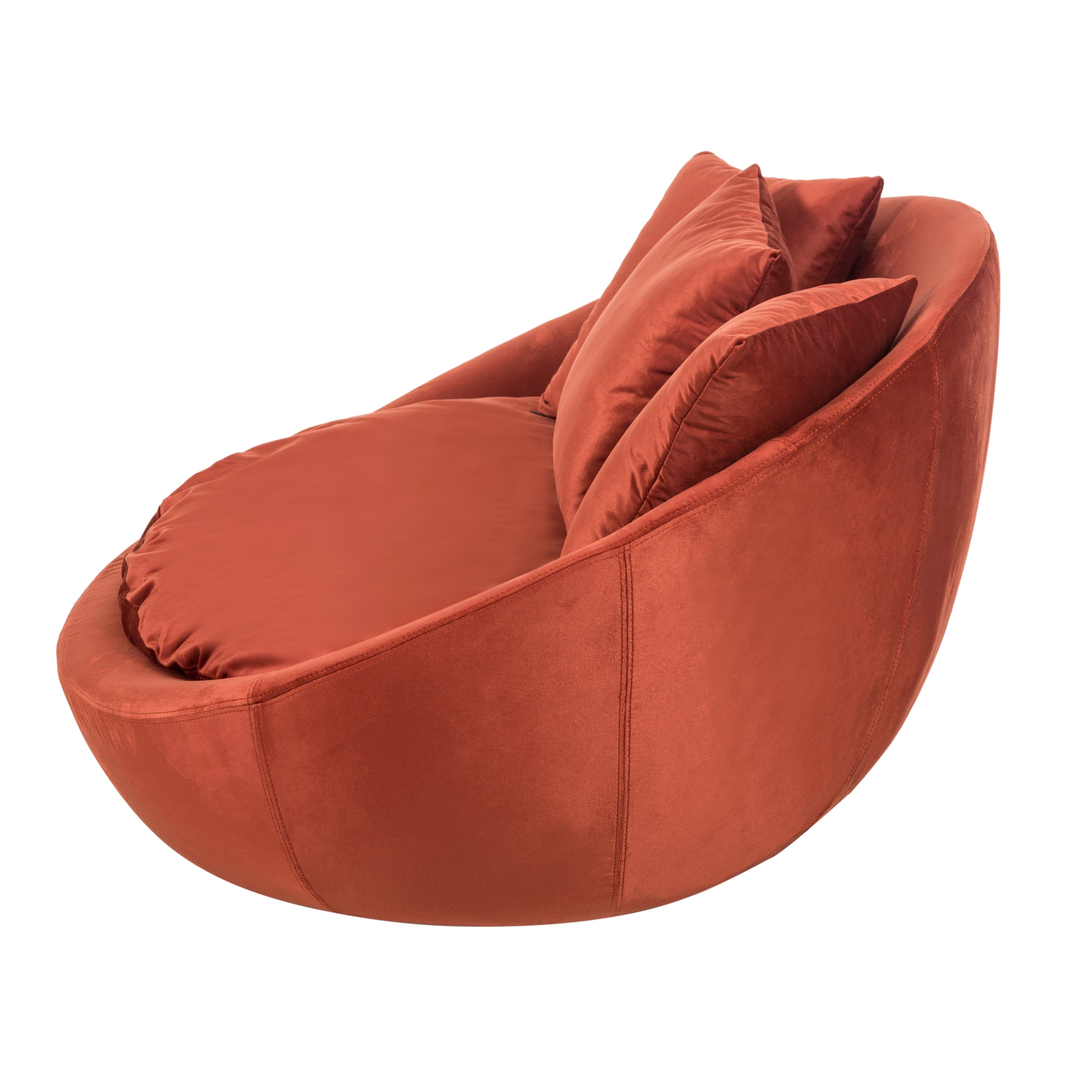 LOVELY KİREMİT KADİFE DÖNER KOLTUK