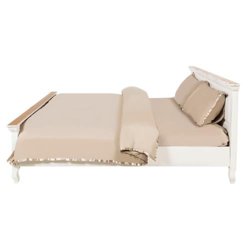  BORRA ÇİFT KİŞİLİK AHŞAP KARYOLA BEYAZ 200X160