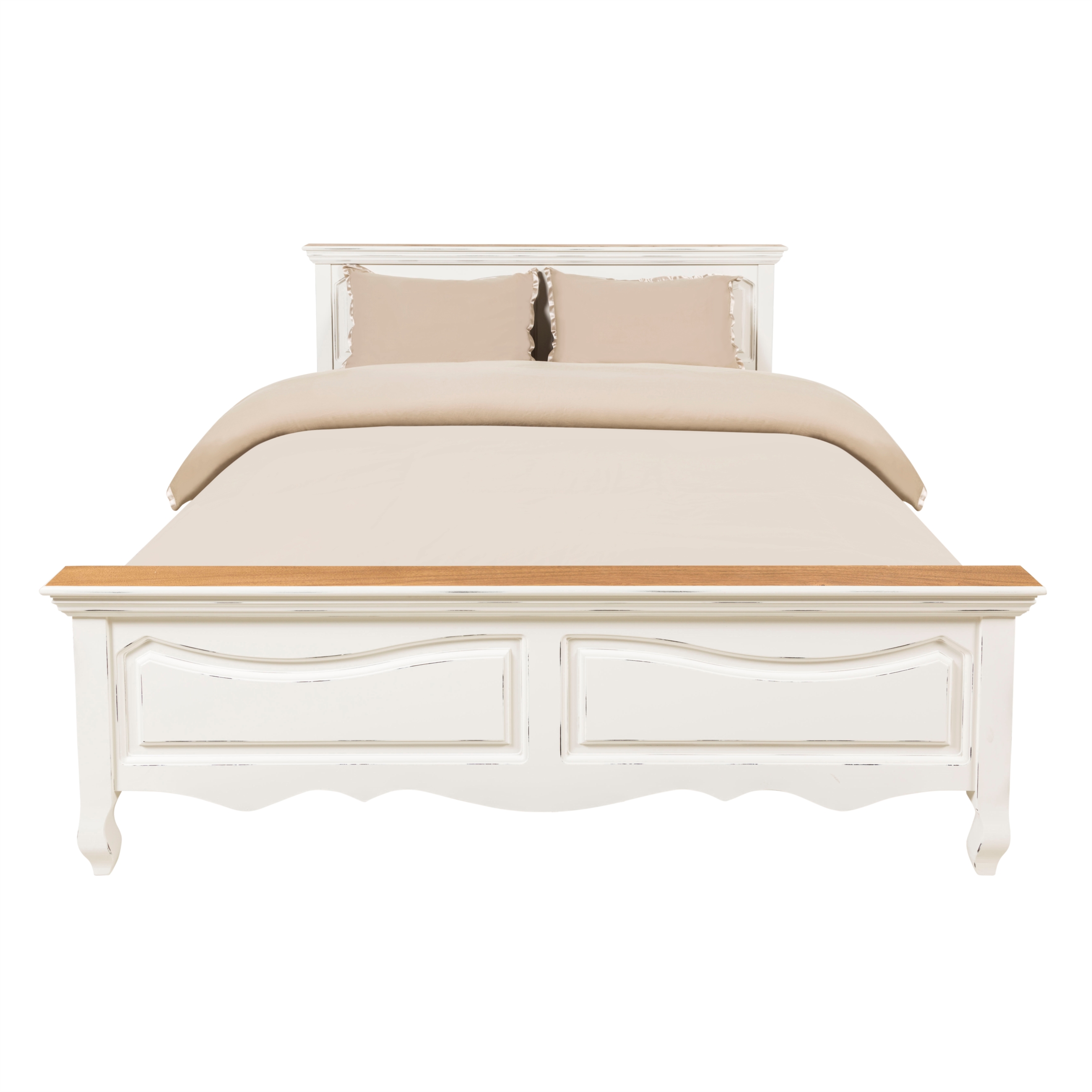 BORRA ÇİFT KİŞİLİK AHŞAP KARYOLA BEYAZ 200X160