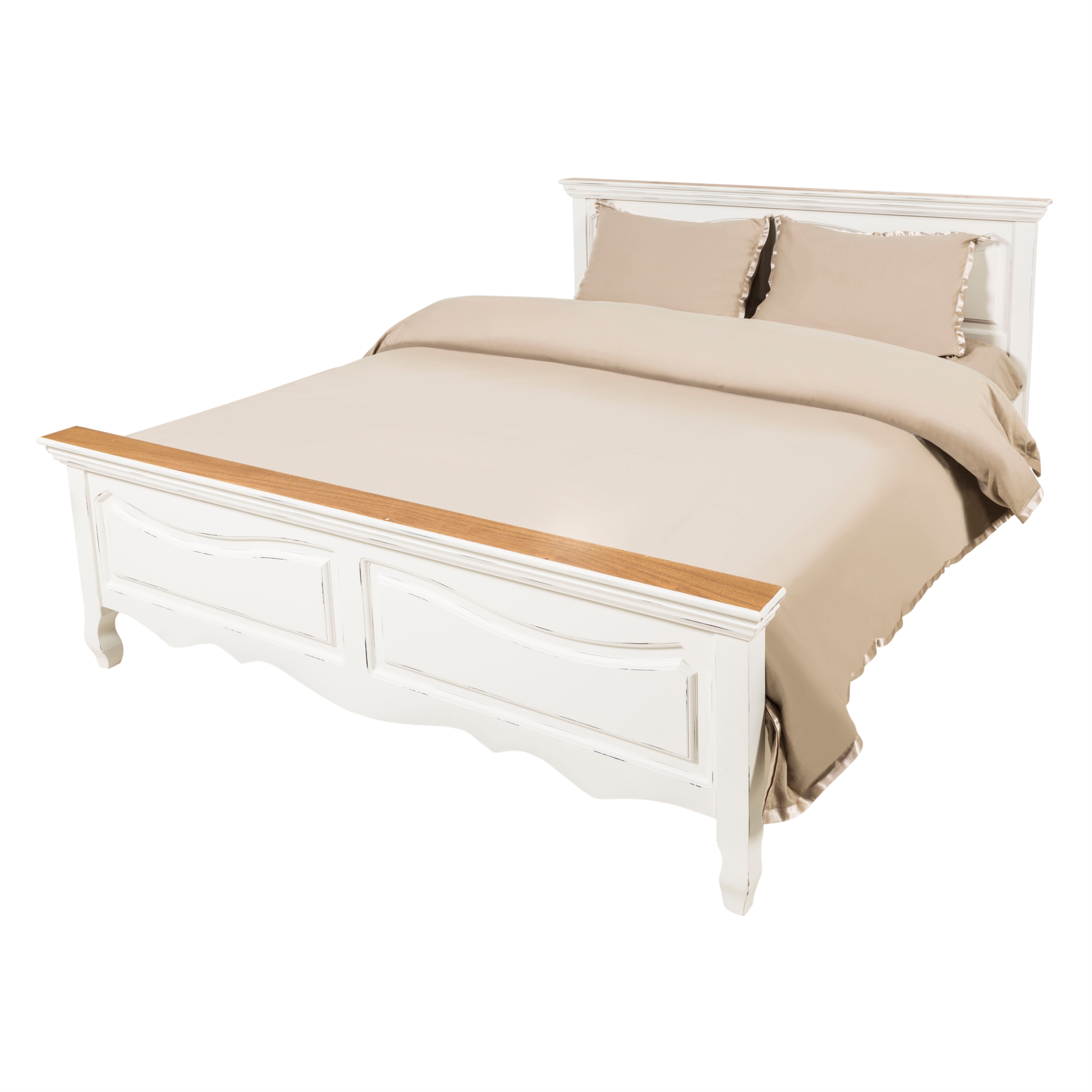 BORRA ÇİFT KİŞİLİK AHŞAP KARYOLA BEYAZ 200X160