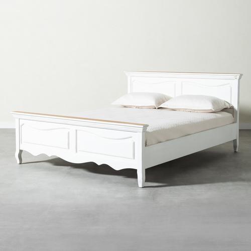  BORRA ÇİFT KİŞİLİK AHŞAP KARYOLA BEYAZ 200X160