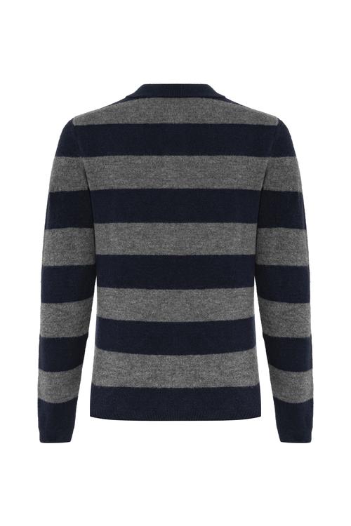  POLO YAKA ÇİZGİLİ TRİKO KAZAK