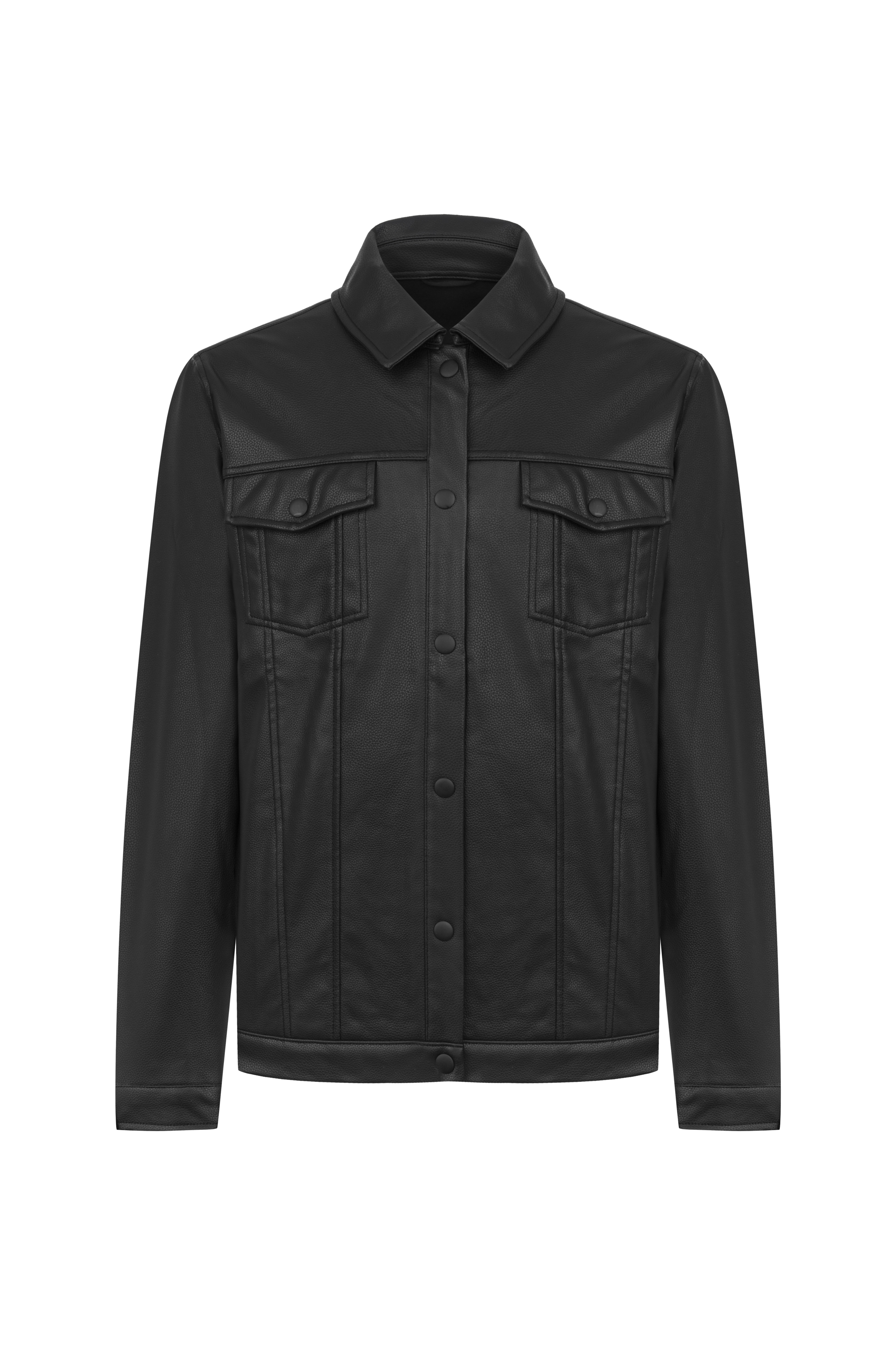 DERİ GÖRÜNÜMLÜ CEKET