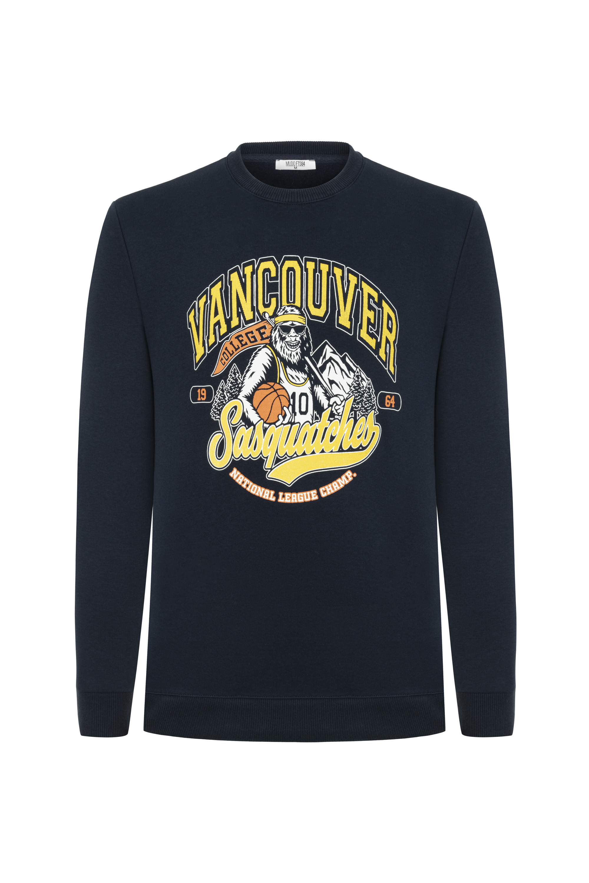 BASKILI BİSİKLET YAKA SWEATSHIRT