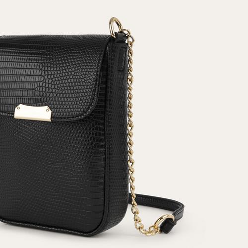  ZİNCİR ASKILI DERİ GÖRÜNÜMLÜ TELEFON ÇANTASI