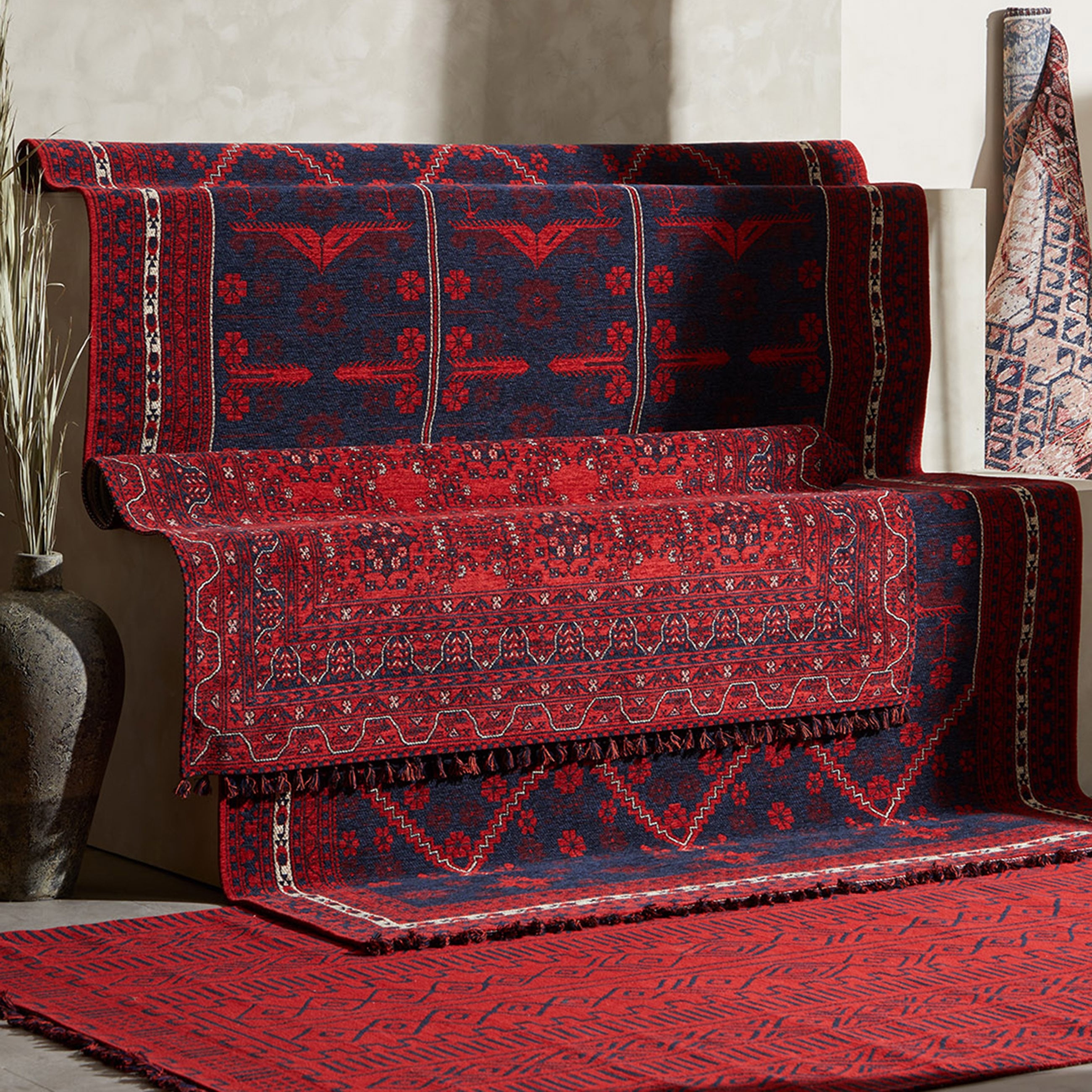 JINA BOLD HALI KIRMIZI LACİVERT 160X230