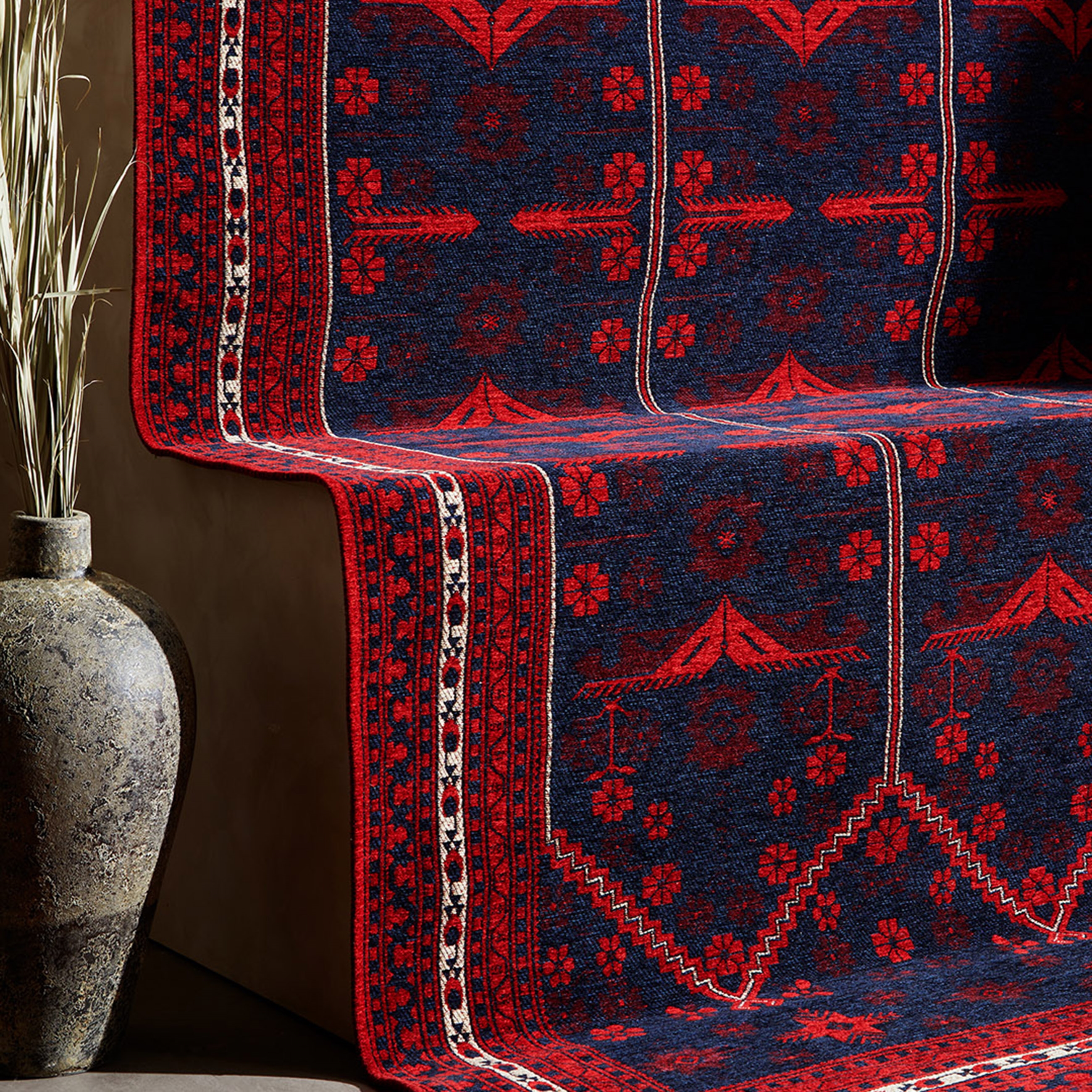 JINA HALI KIRMIZI LACİVERT 200X300