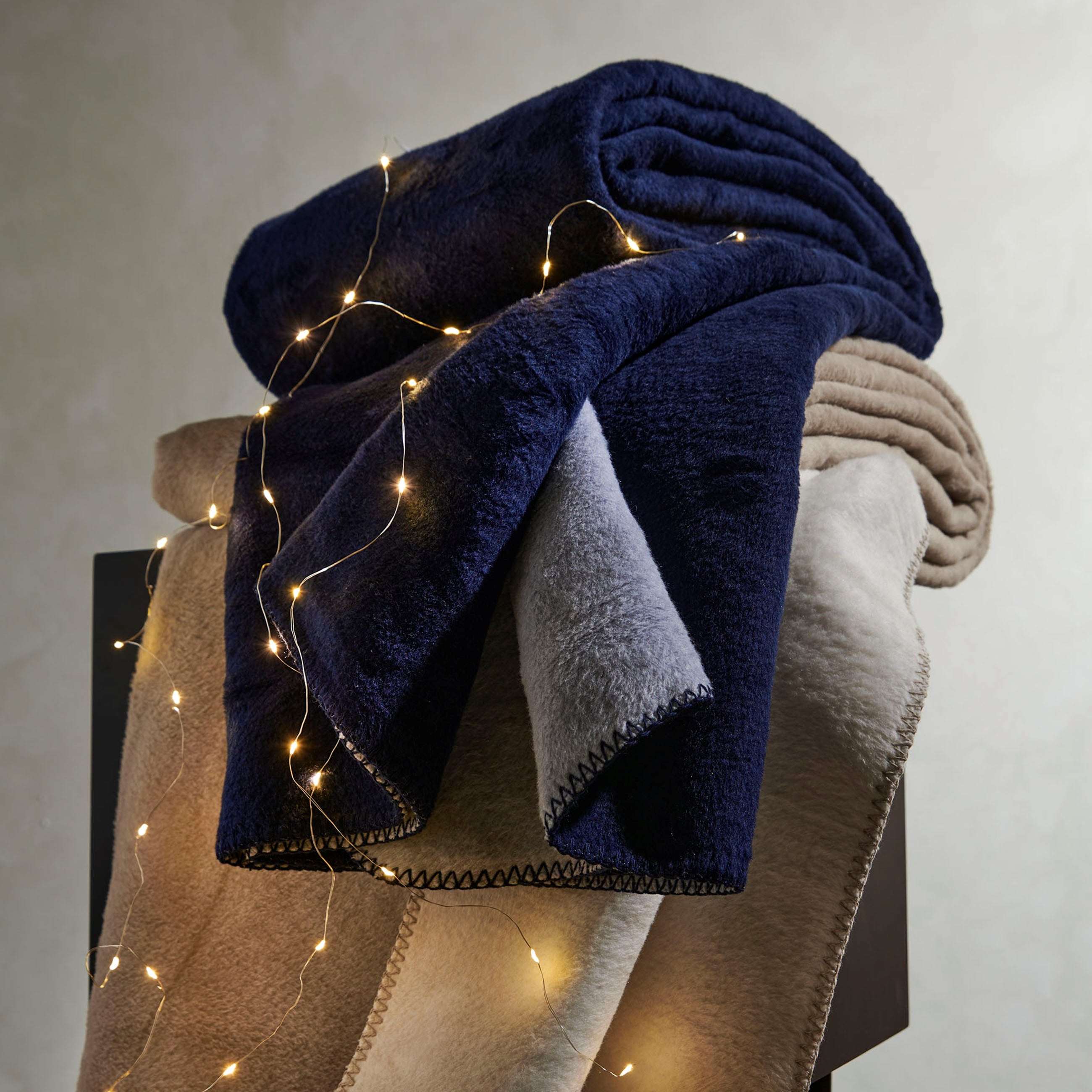 ENNY ÇİFT TARAFLI BATTANİYE GRİ LACİVERT 200X220