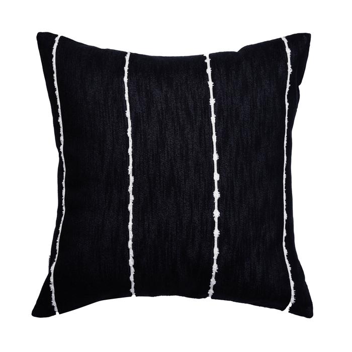 AVA ÇİZGİLİ KIRLENT SİYAH 50X50