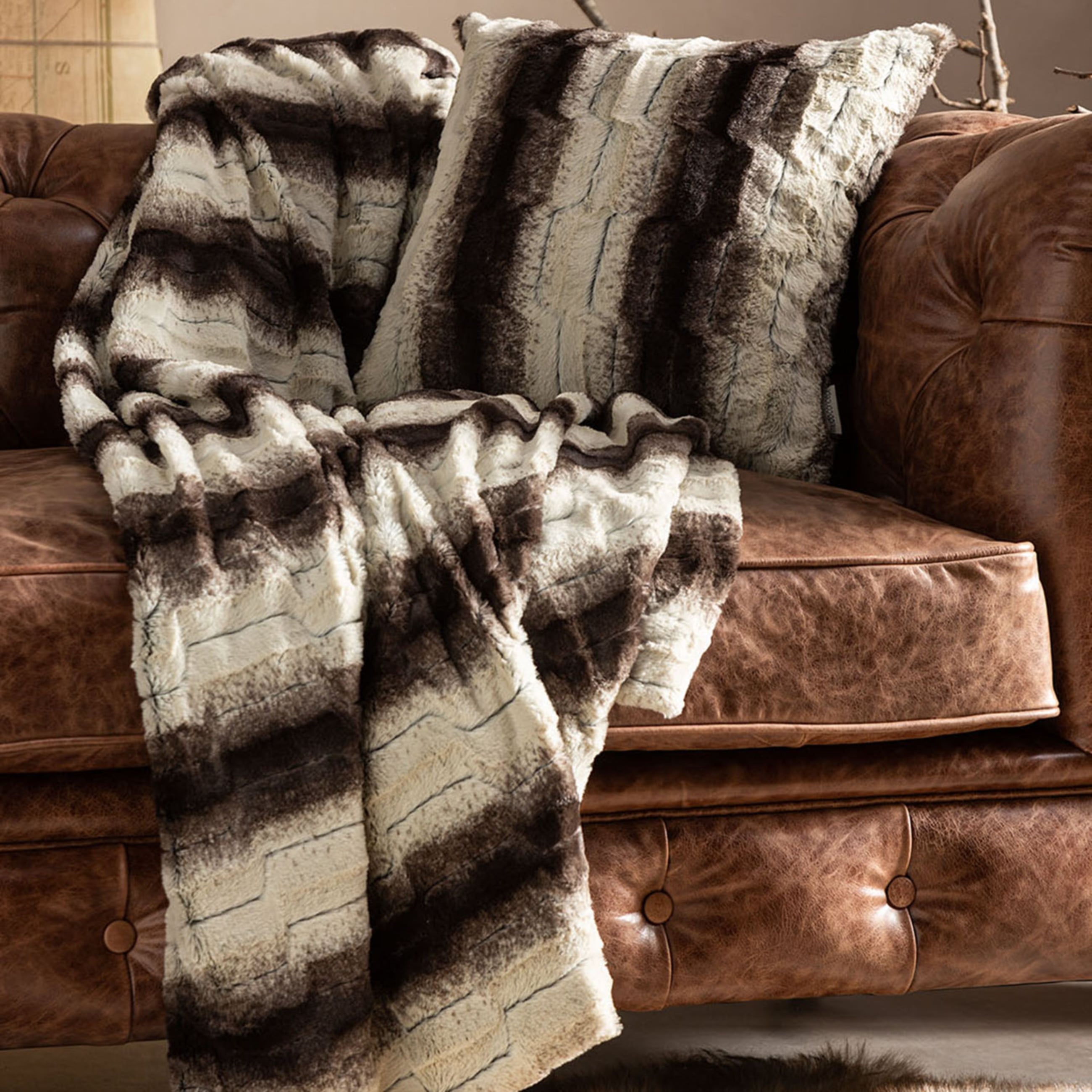 AURELIA KOLTUK ŞALI GRİ SİYAH 130X150