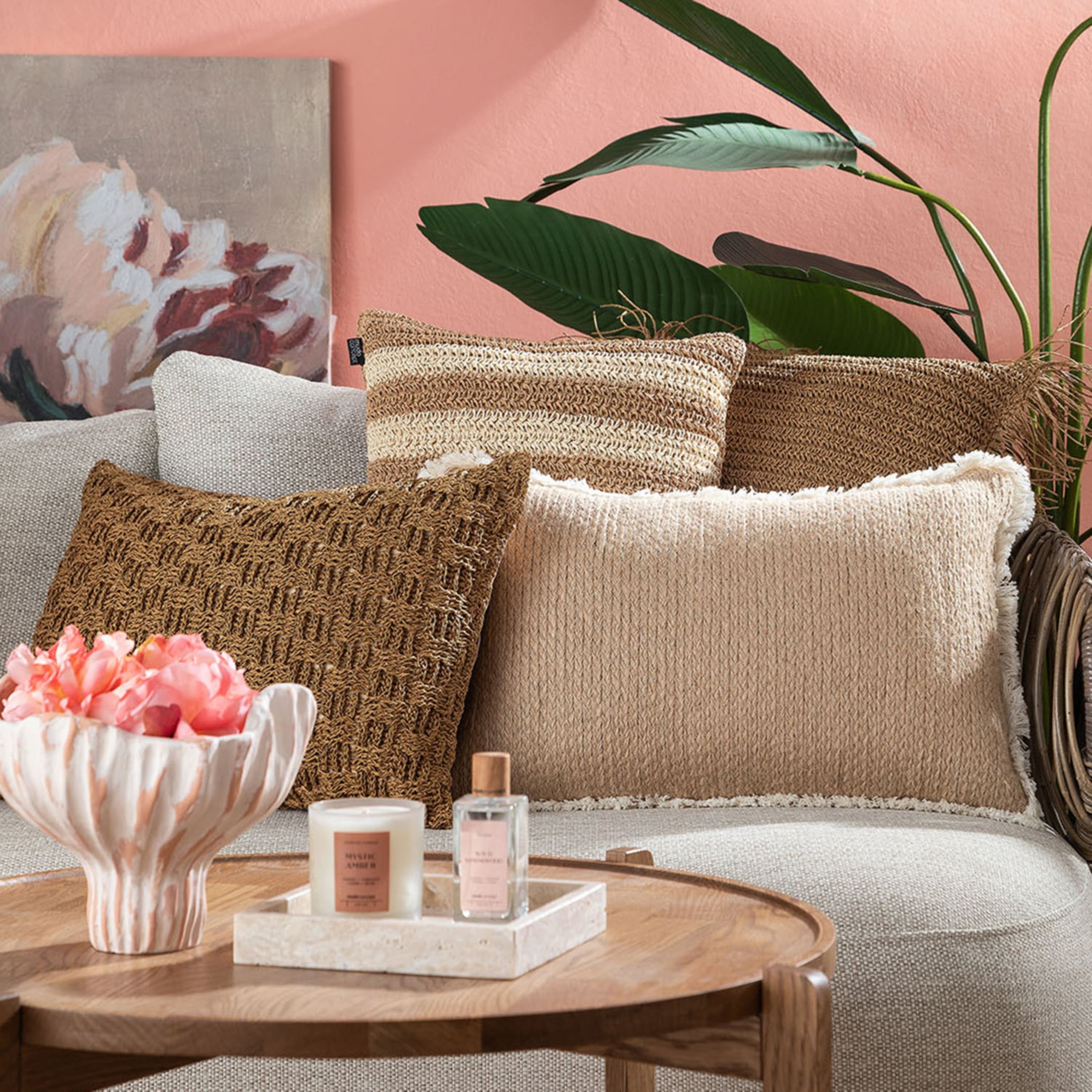 VERA LINES JÜT KIRLENT NATUREL BEJ 45x45