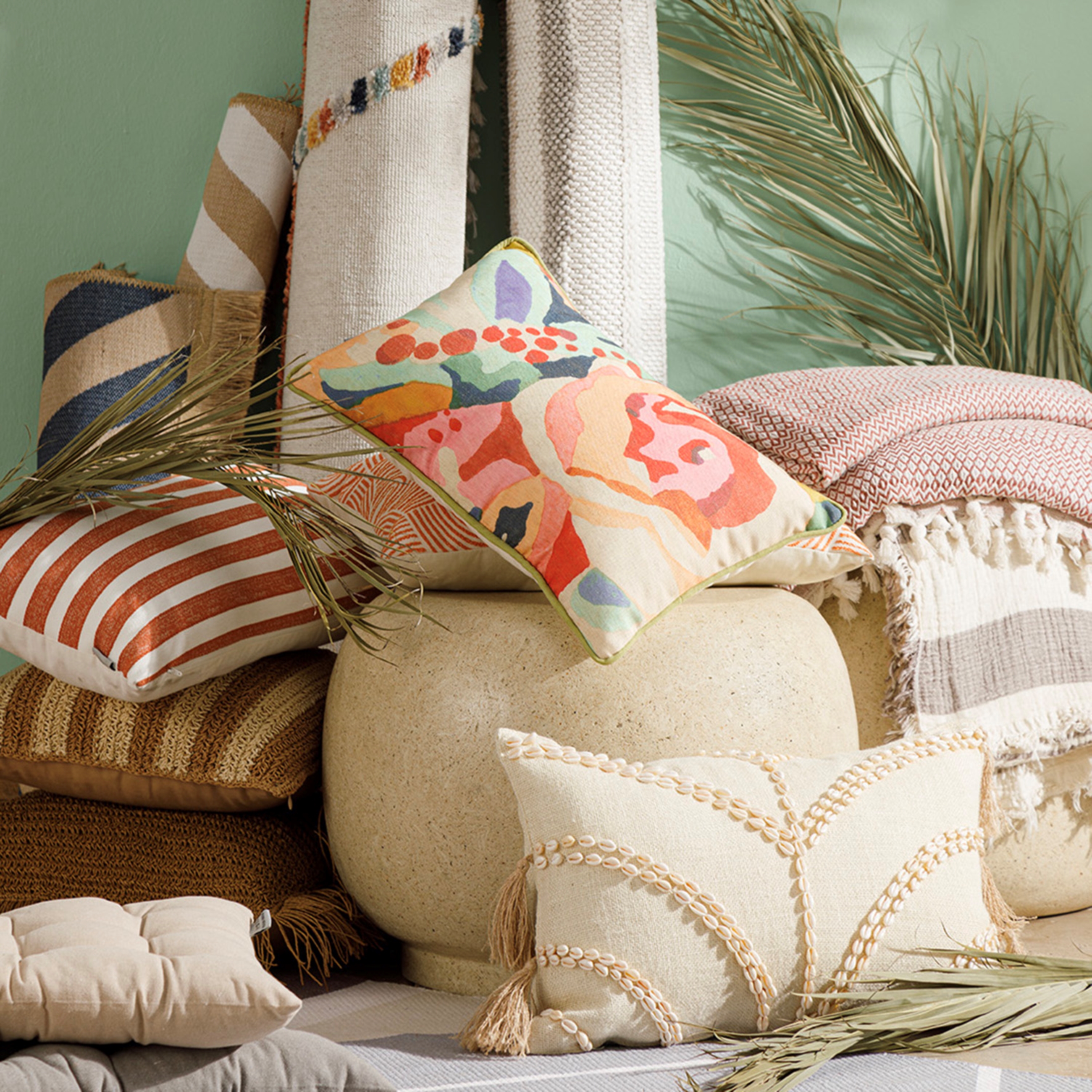 VERA LINES JÜT KIRLENT NATUREL BEJ 45x45