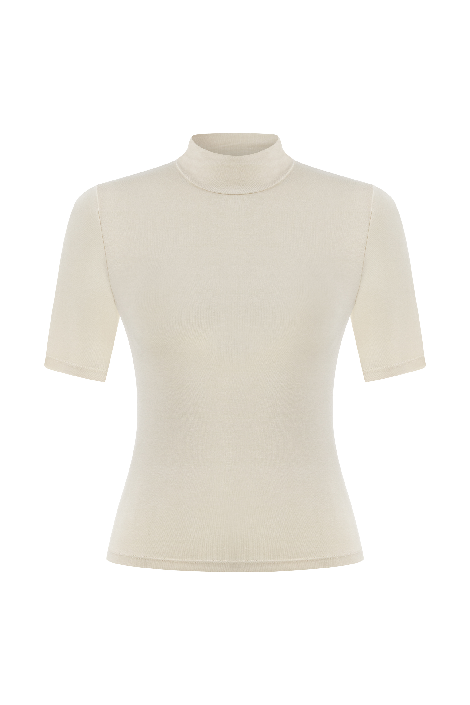 DİK YAKA KISA KOLLU T-SHIRT