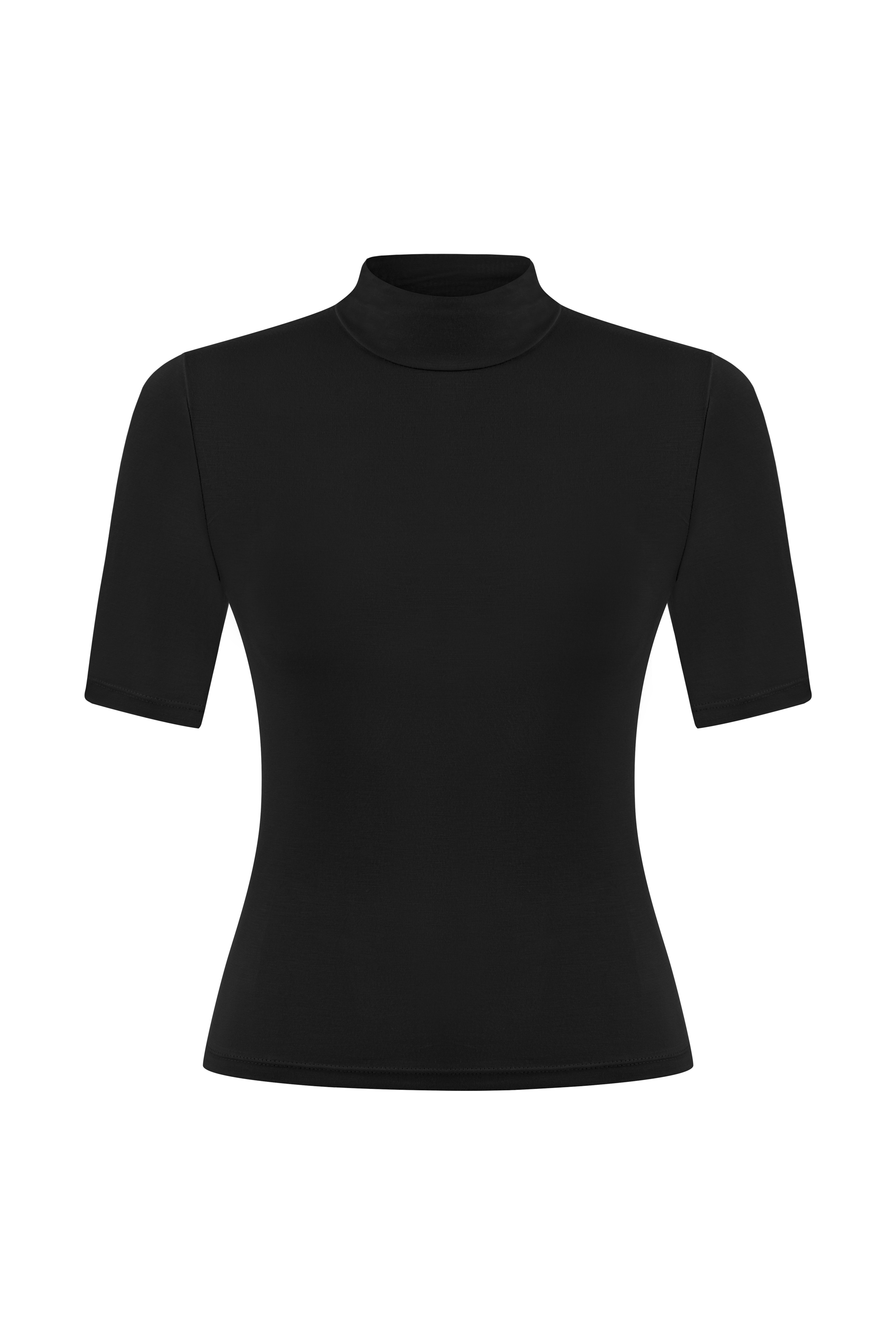 DİK YAKA KISA KOLLU T-SHIRT