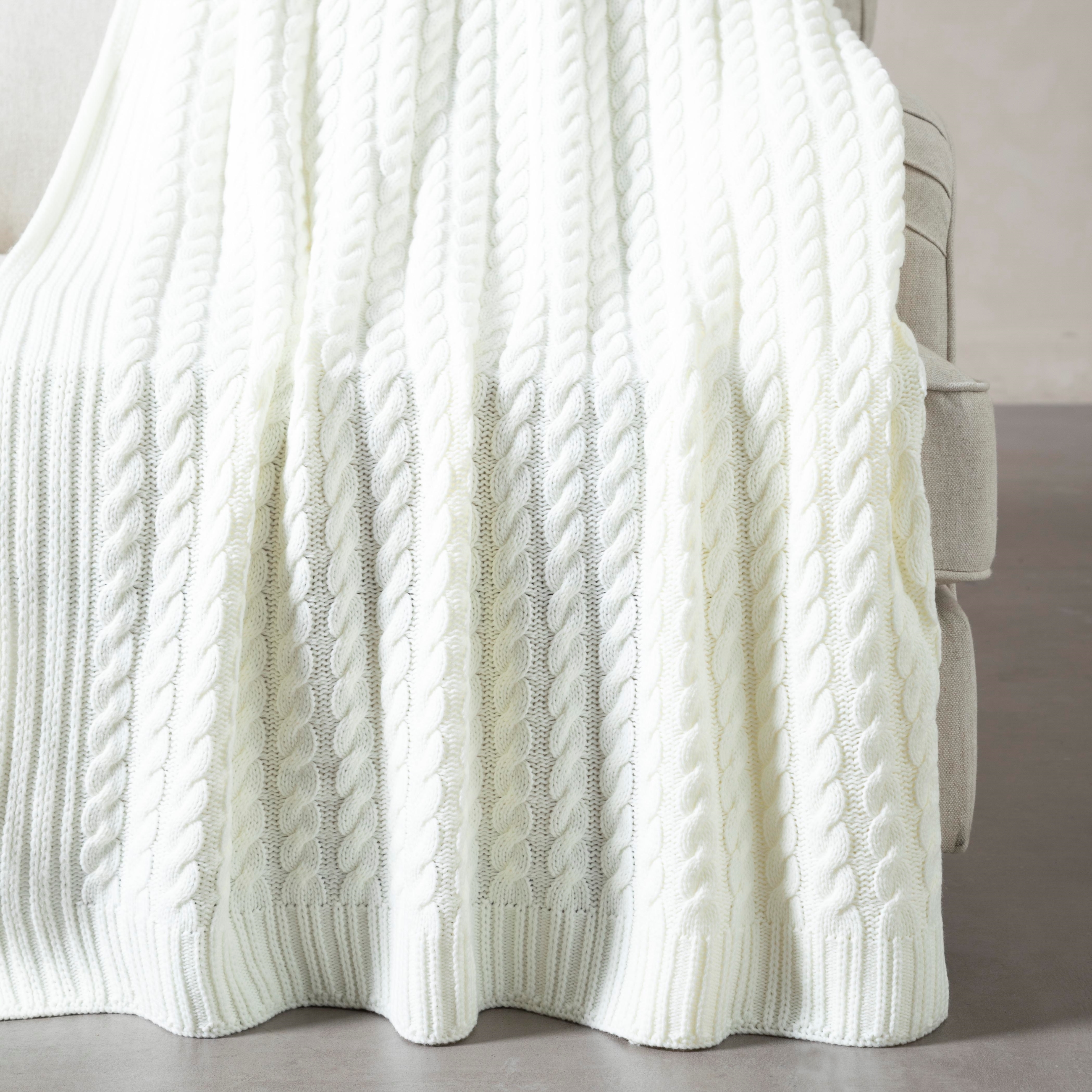 ROWAN DİZ ÜSTÜ BATTANİYE BEYAZ 130X170