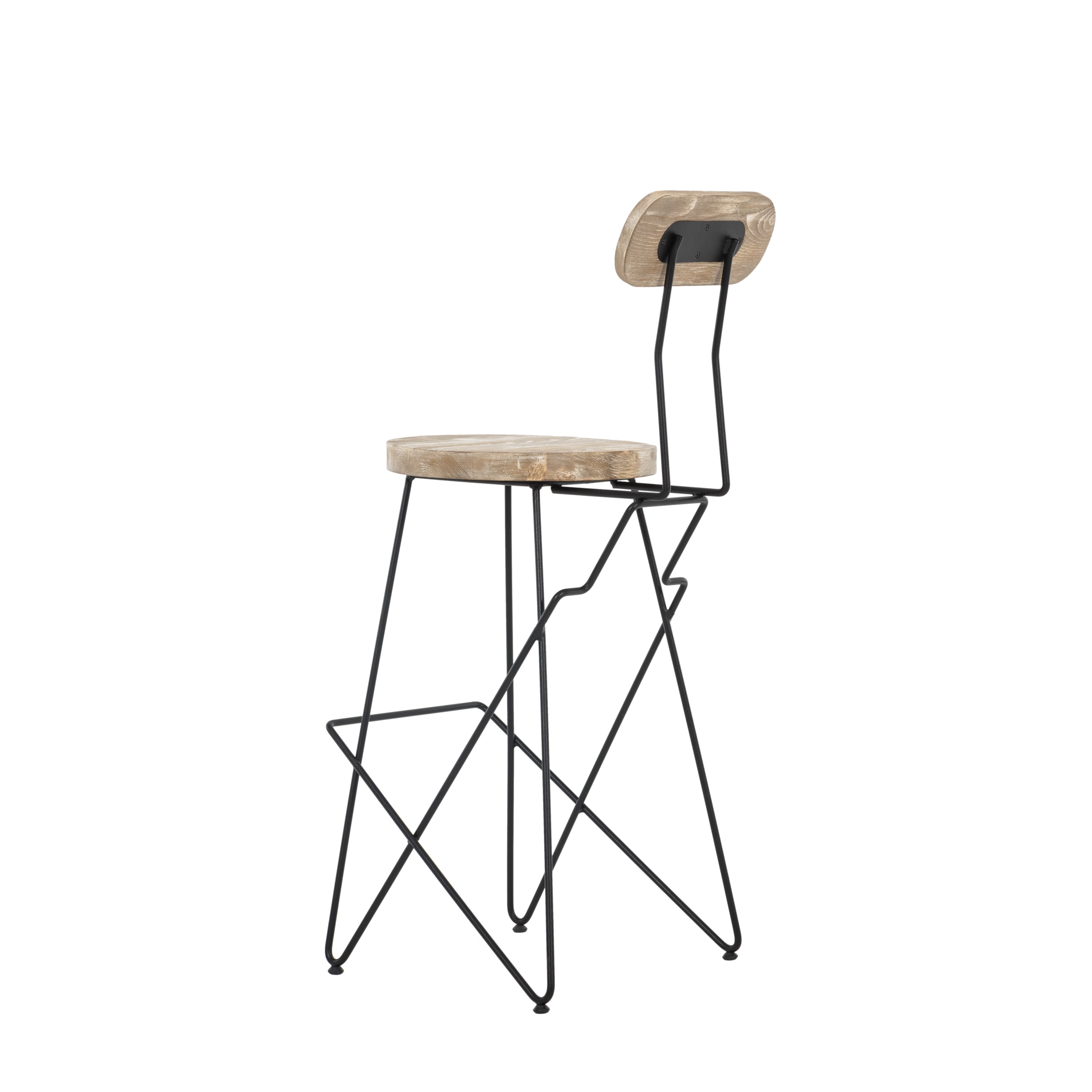 RINCON MASİF AHŞAP BAR SANDALYESİ NATUREL