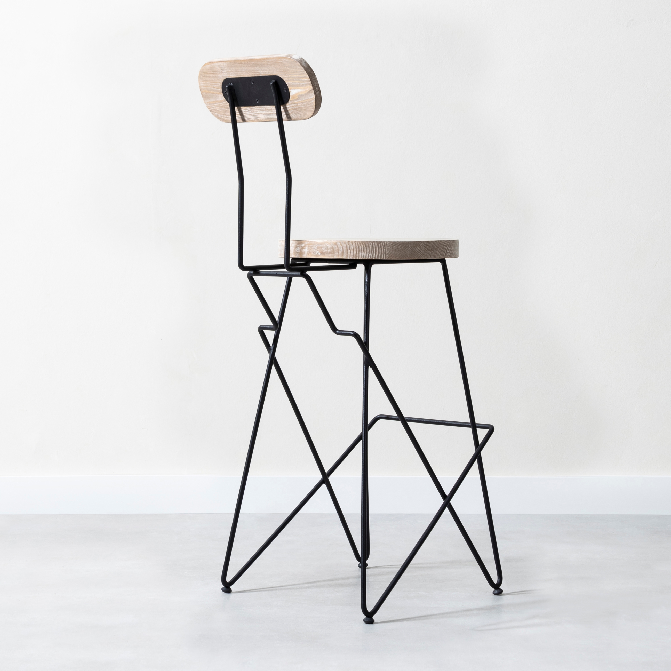 RINCON MASİF AHŞAP BAR SANDALYESİ NATUREL