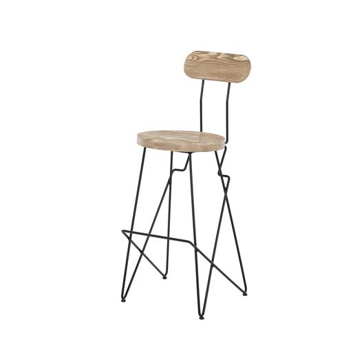  RINCON MASİF AHŞAP BAR SANDALYESİ NATUREL