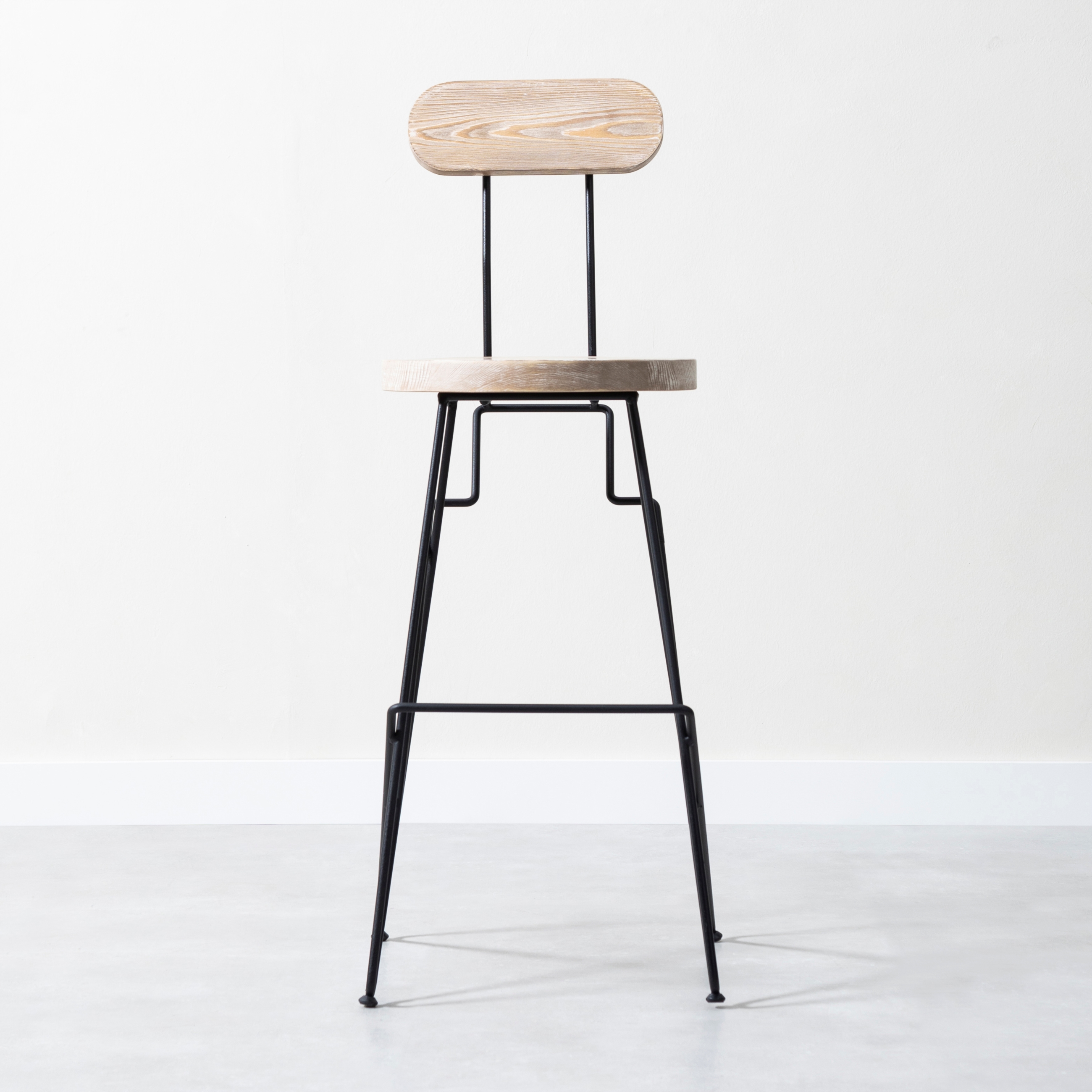 RINCON MASİF AHŞAP BAR SANDALYESİ NATUREL