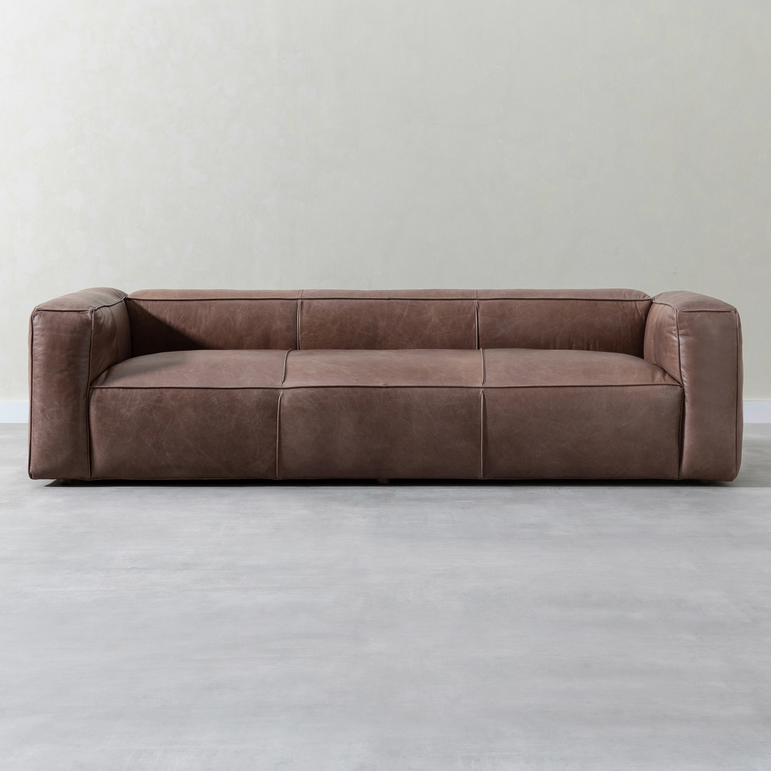 TRIBECA ÜÇLÜ DERİ KOLTUK NATURAL WASHED CHOCOLATE