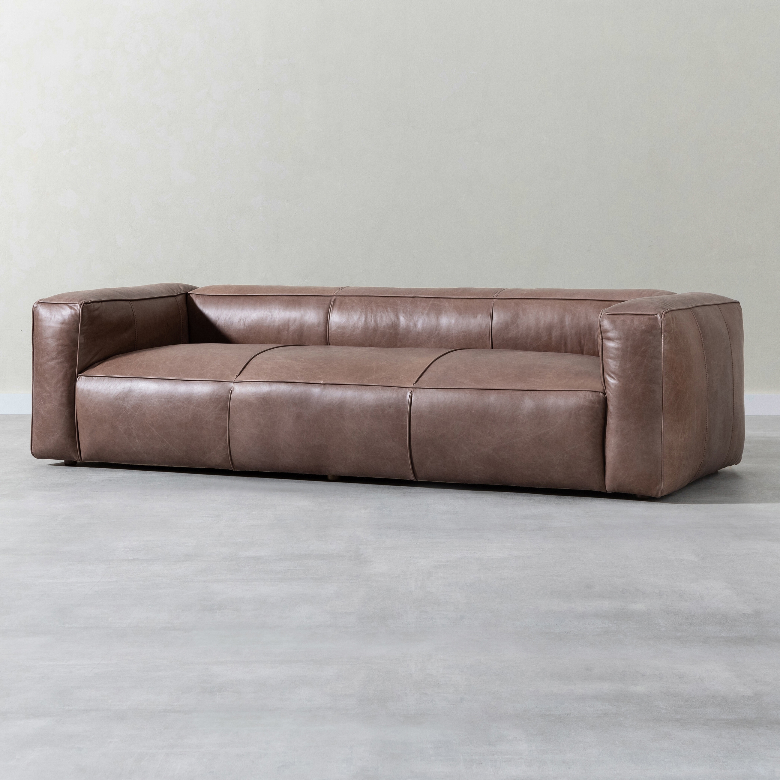 TRIBECA ÜÇLÜ DERİ KOLTUK NATURAL WASHED CHOCOLATE