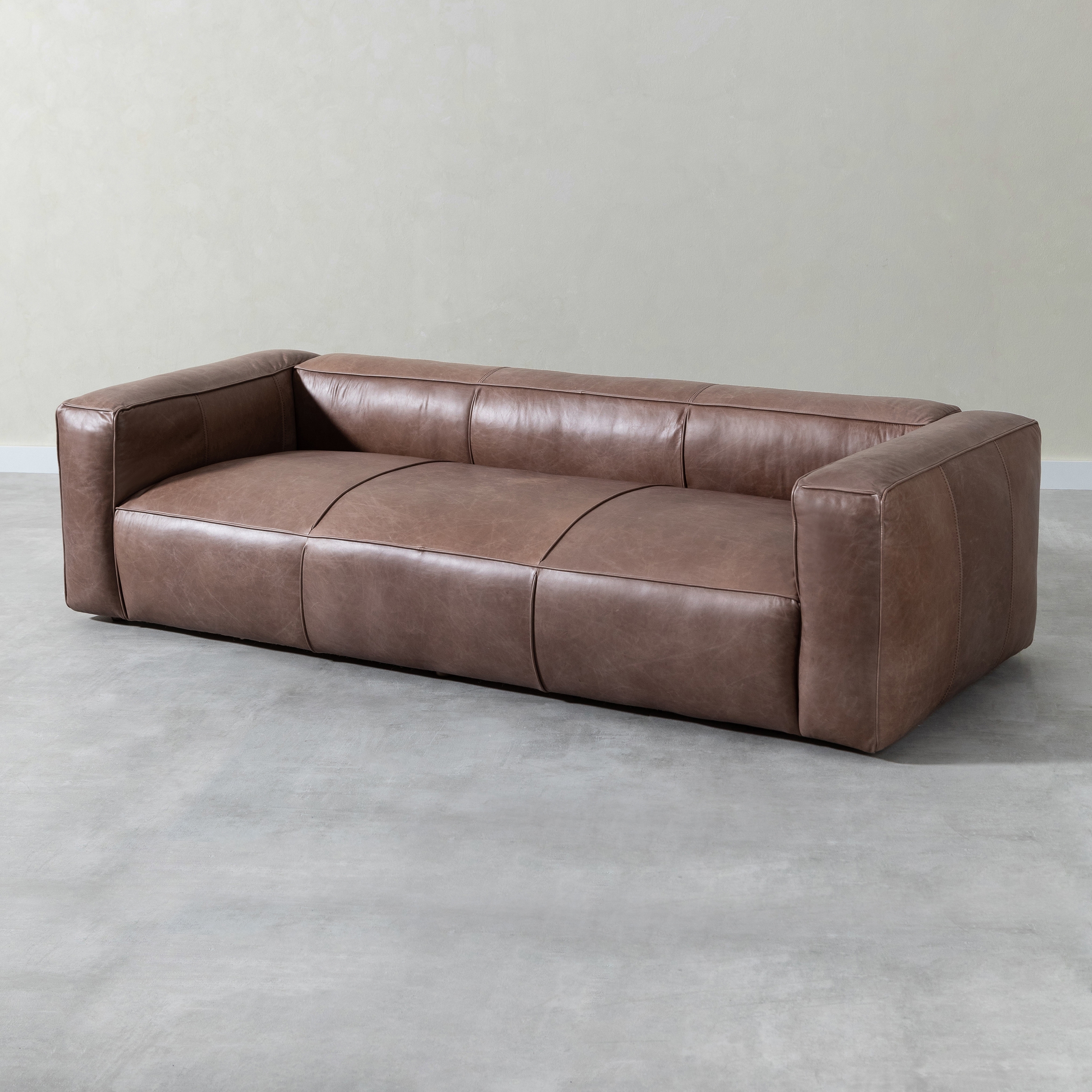 TRIBECA ÜÇLÜ DERİ KOLTUK NATURAL WASHED CHOCOLATE