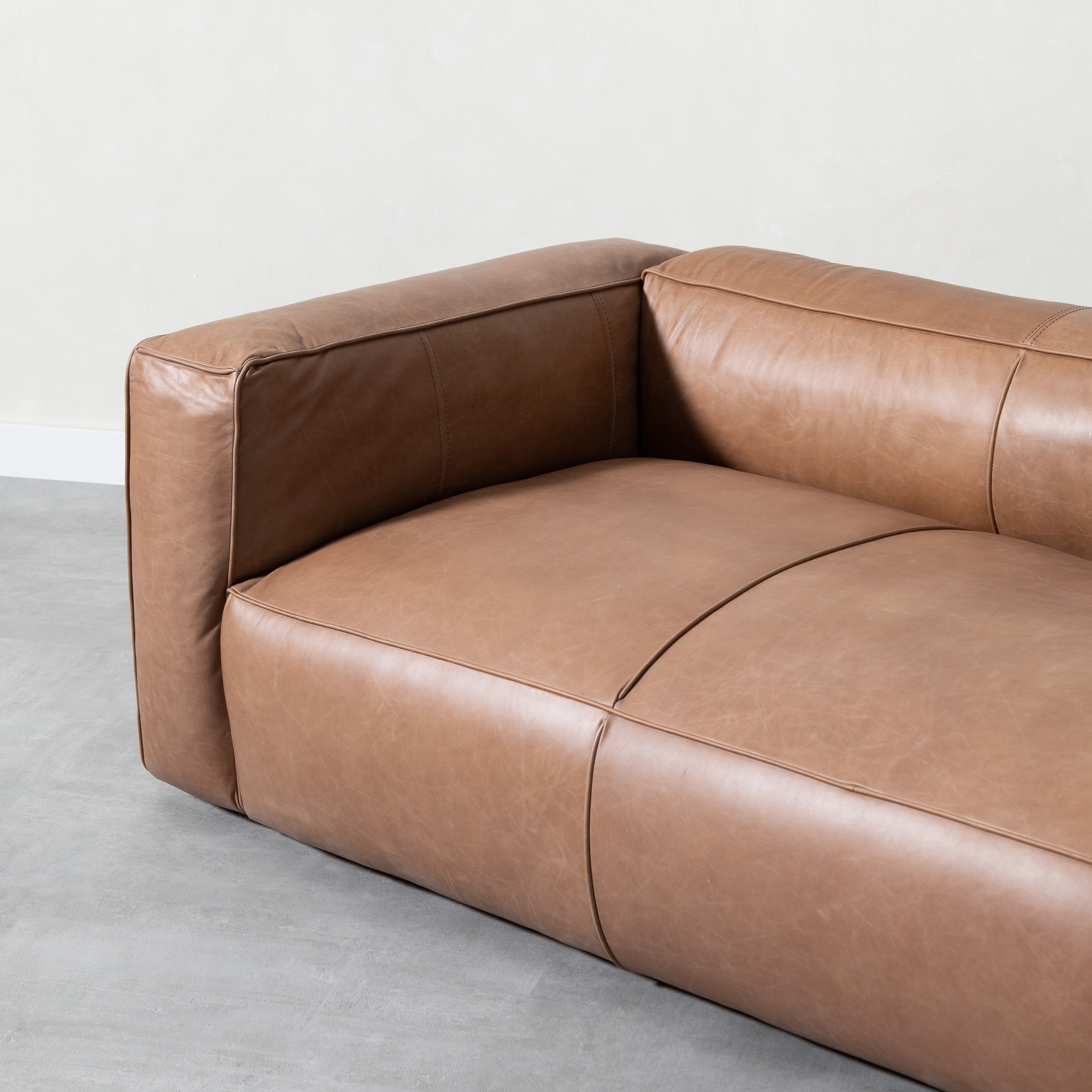 TRIBECA ÜÇLÜ DERİ KOLTUK NATURAL WASHED CAMEL